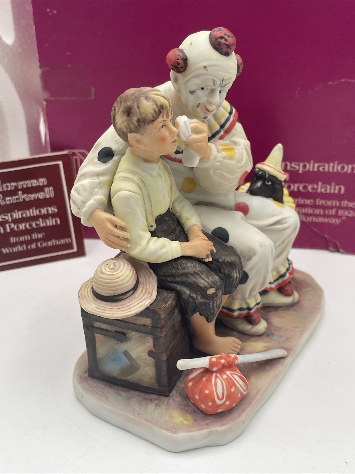 Vintage Gift World of Gorham 1924 Norman Rockwell The Runaway Porcelain Figure
