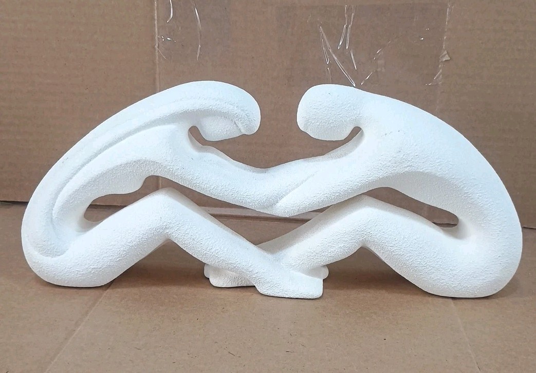 Royal Haeger Sculpture Couple Reaching Infinity Textured Pottery
