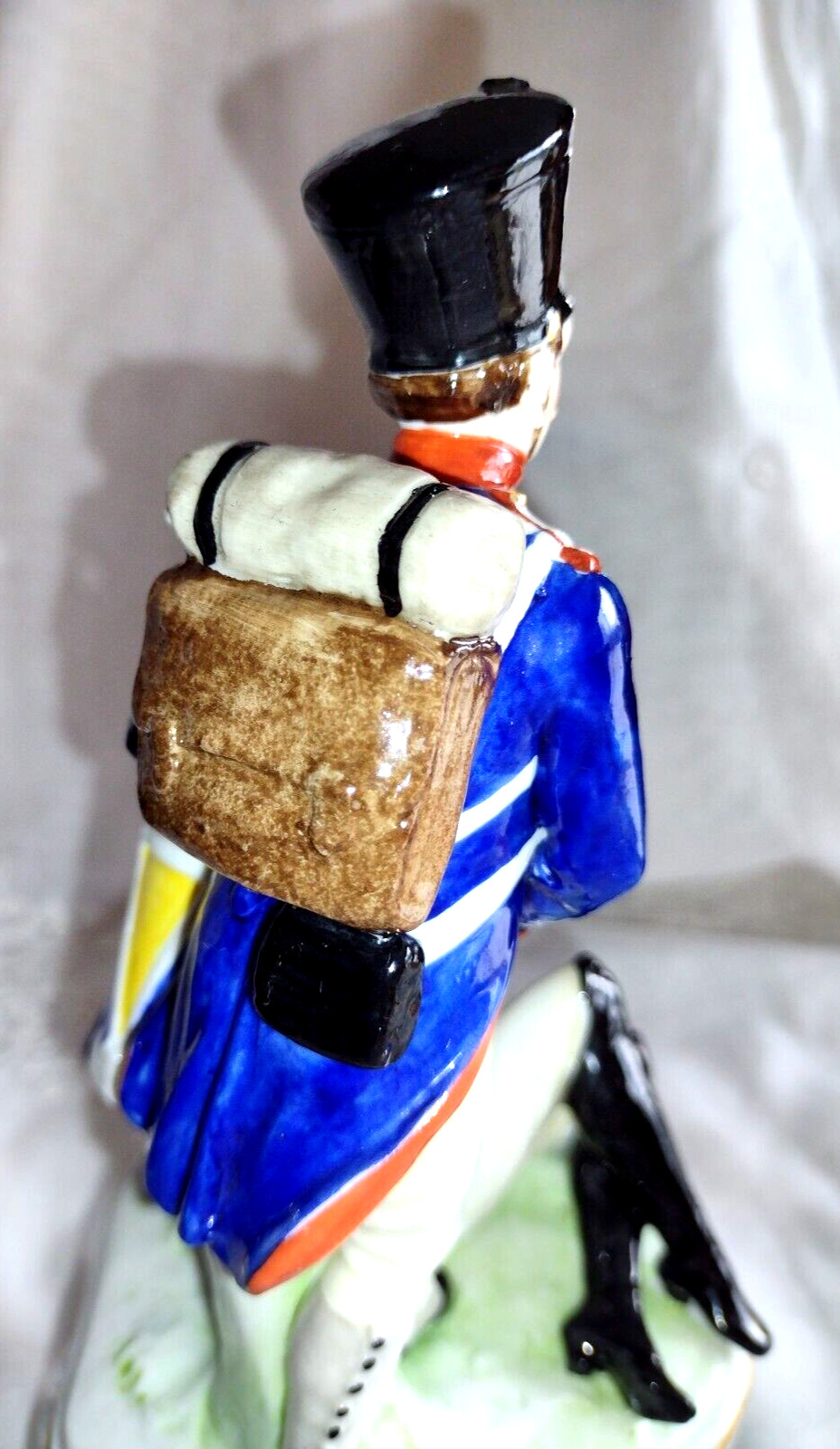 Antique Volkstedt E&A Muller Thuringia Hand Painted Figurine 2 French Soldiers