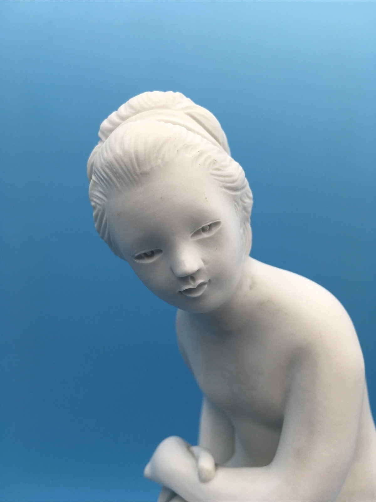 Edme Samson Porcelain Falconet Young Girl Figurine Blue Twig Mark Antique Signed