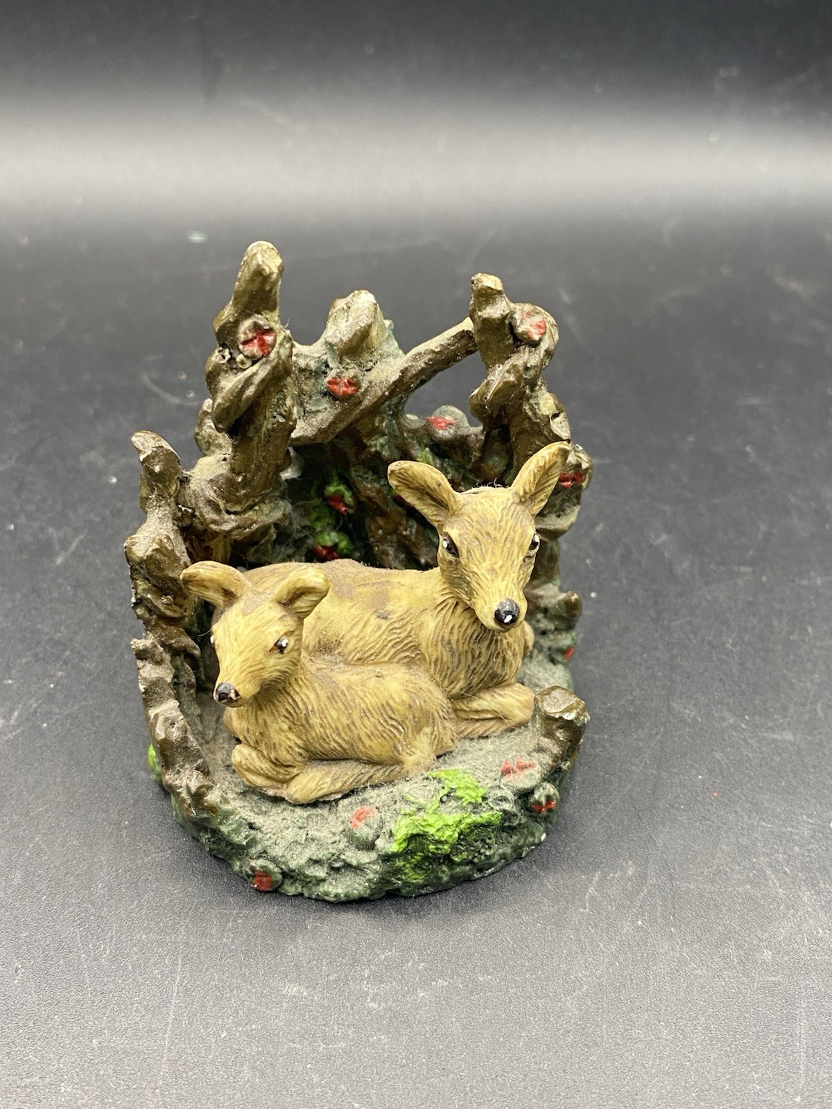 Silvestri Mini Figurine Mom & Fawn Resting Deer Resin VTG Collectible Miniature