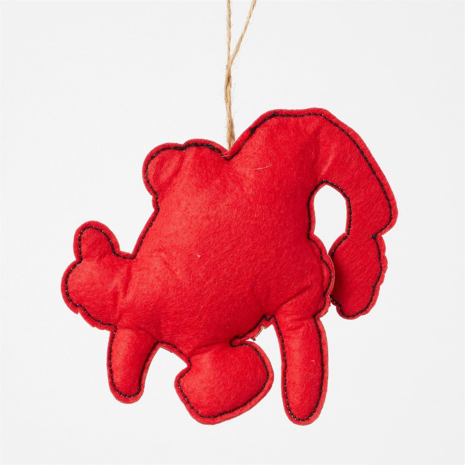 Jim Shore MAX IN SANTA HAT FELT ORNAMENT 6014115 BRAND NEW