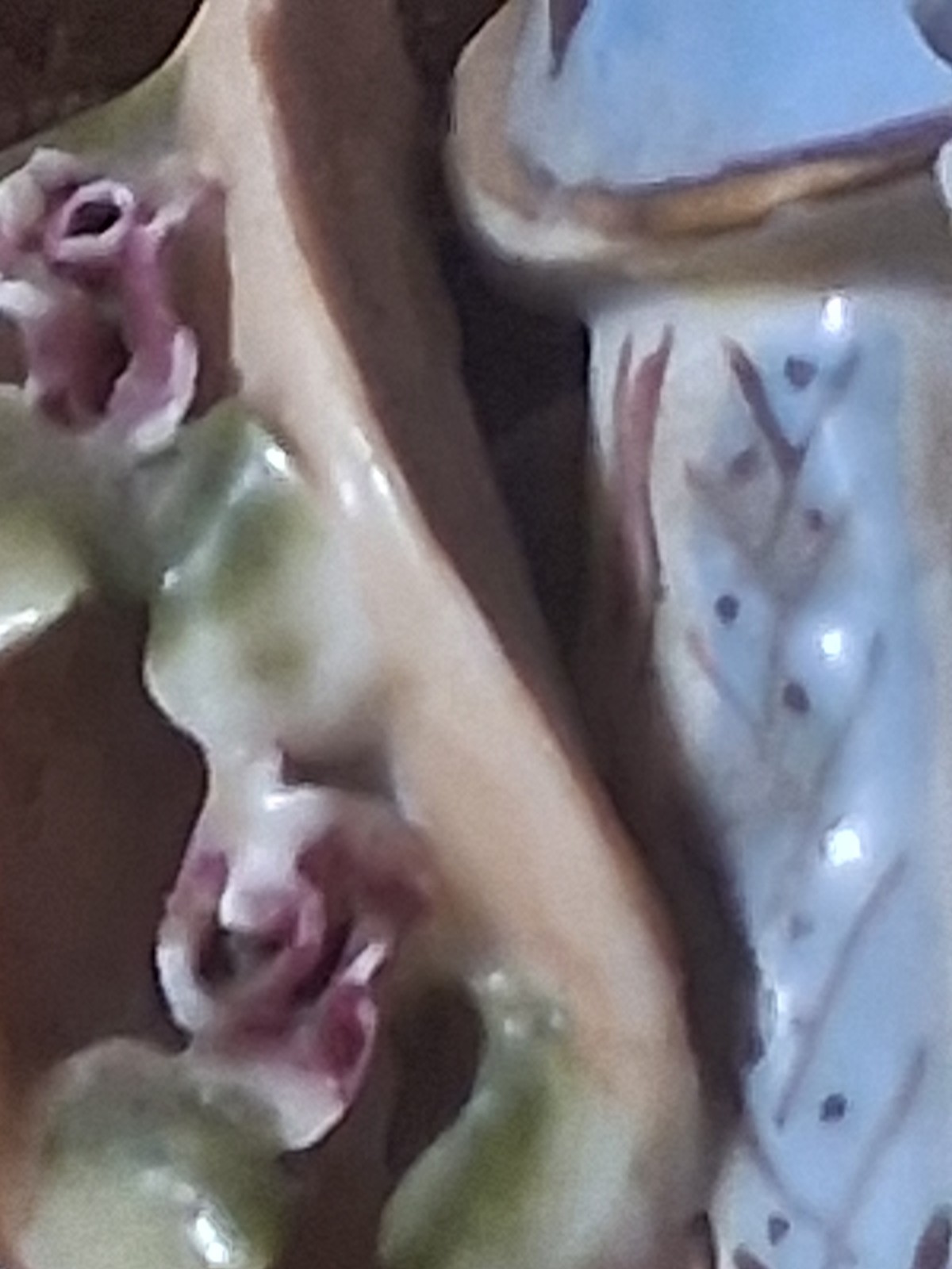 Dresden Style Hand Painted Porcelain Couple w Lamb Floral Figurine Figural Group