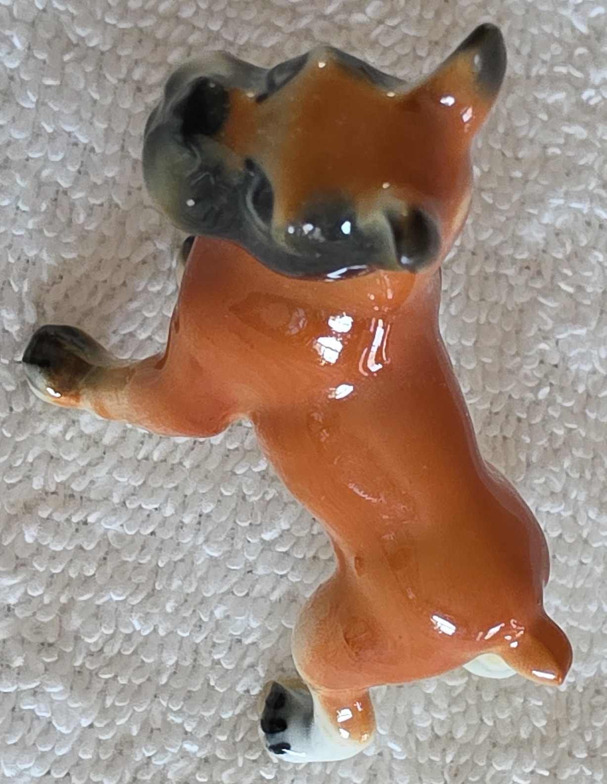 Bone China Miniature Animal Family of Boxer Dogs Set of 6 Japan
