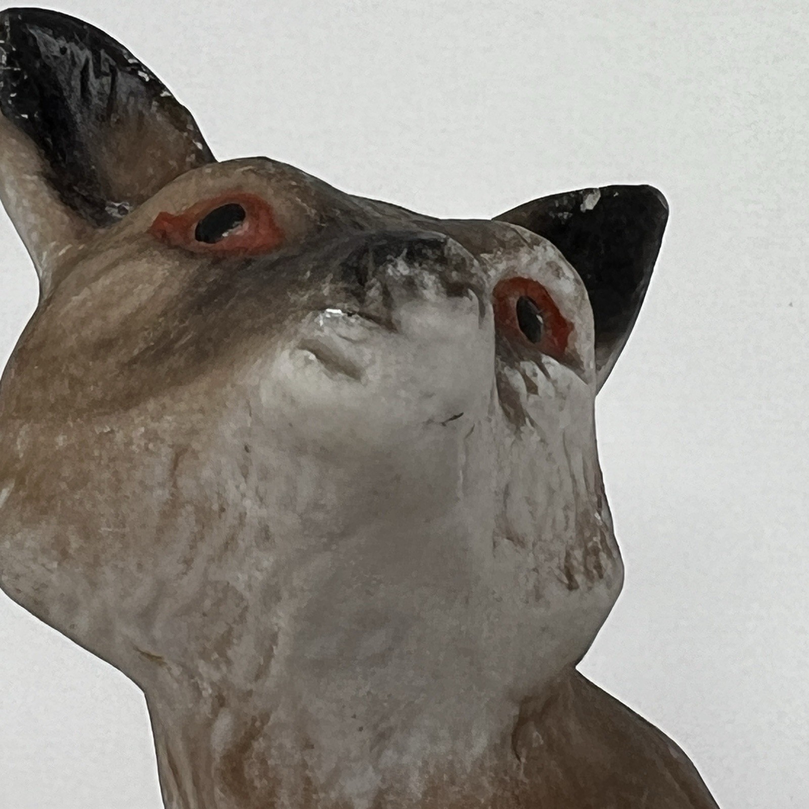 Vintage GOT Hand Painted Matte Bisque Brown & Amber Eyes Fox Figure 1970’s