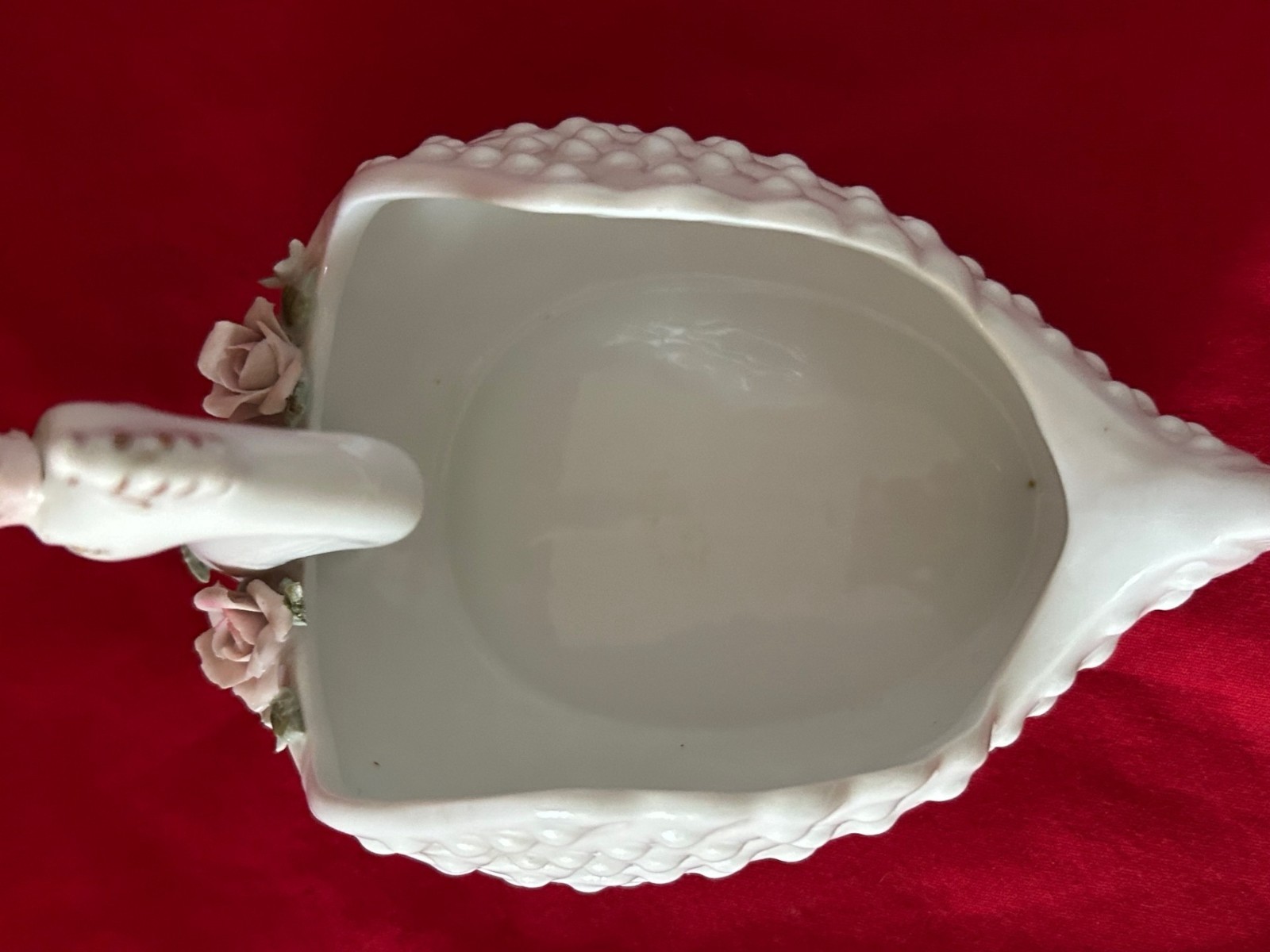 Vintage Lefton Japan Porcelain Swan White Hobnail Trinket Dish Wedding Décor MCM