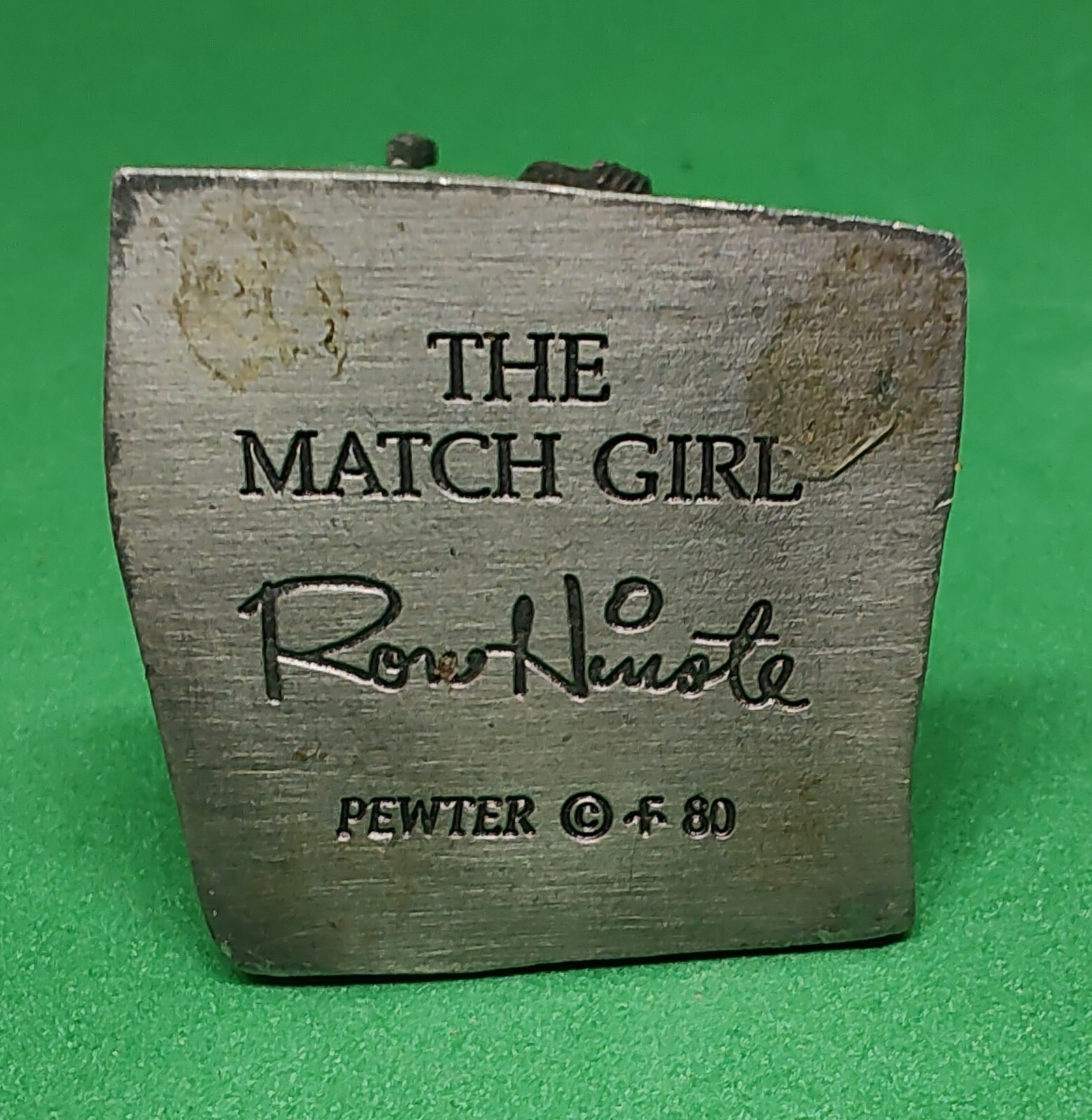 Ron Hinote Pewter The Match Girl – Franklin Mint Colonial Peddler Series 1980