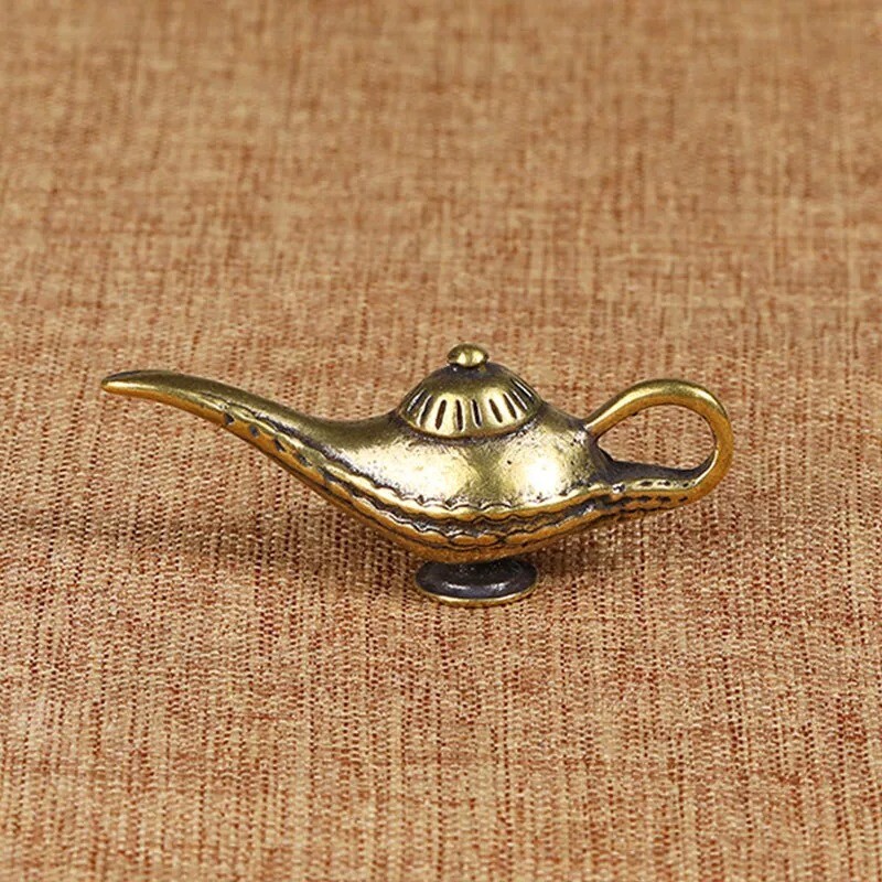 Brass Magic Lamp Pot Figurine Statue Home Ornament Figurines Collectibles Toy