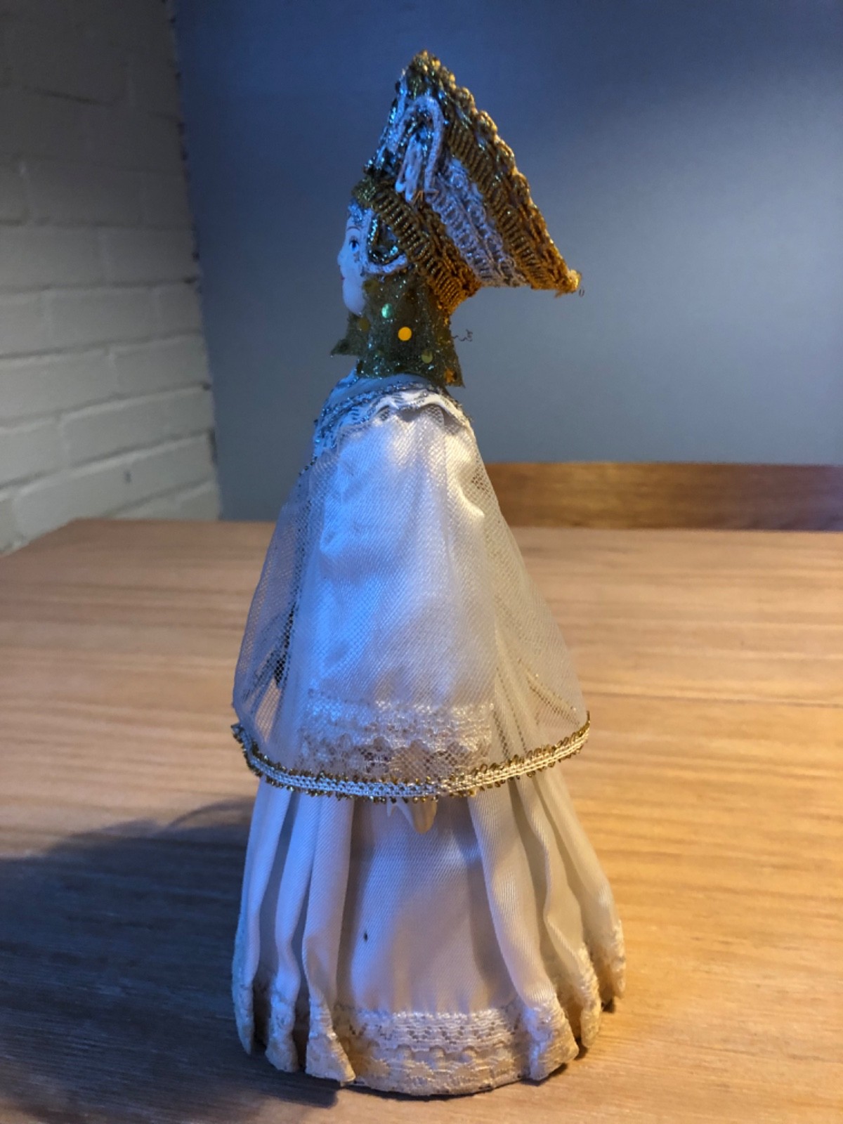Russian Doll Porcelain Head, Hands Traditional Folk Art St. Petersburg Cone Doll