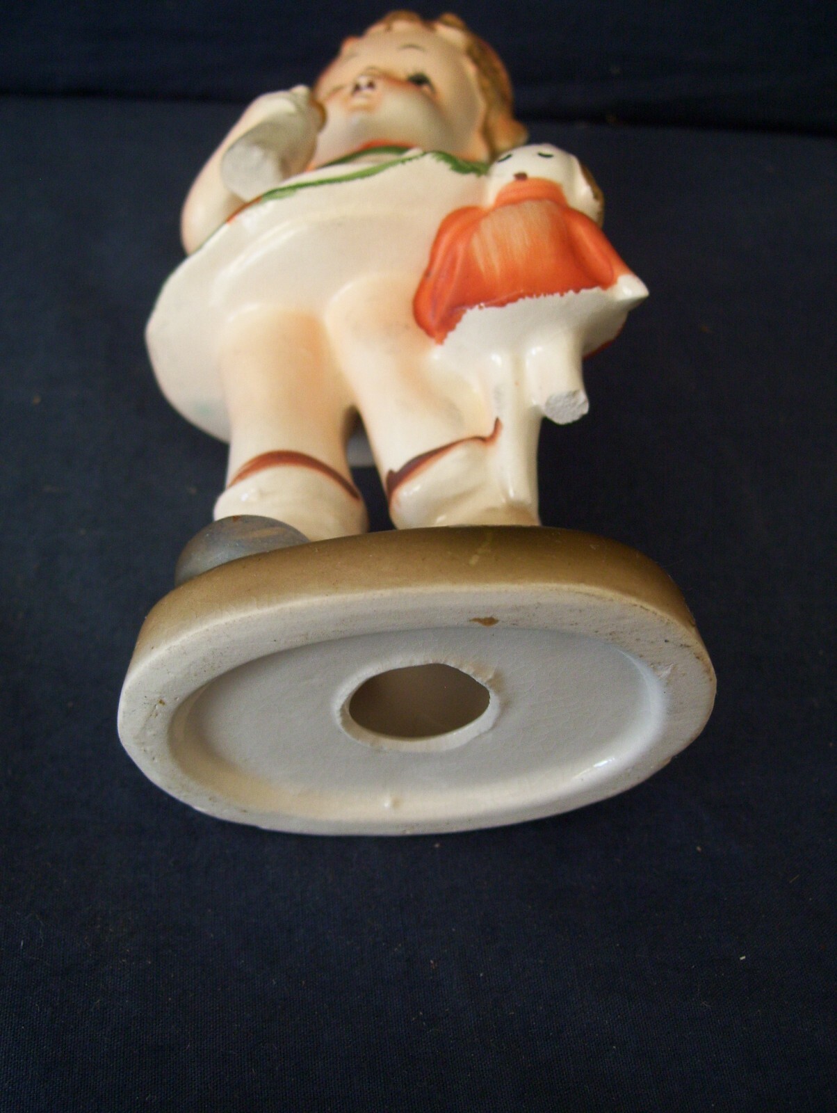 Enesco Girl with Doll and Bottle Porcelain Figurine 5′ Used