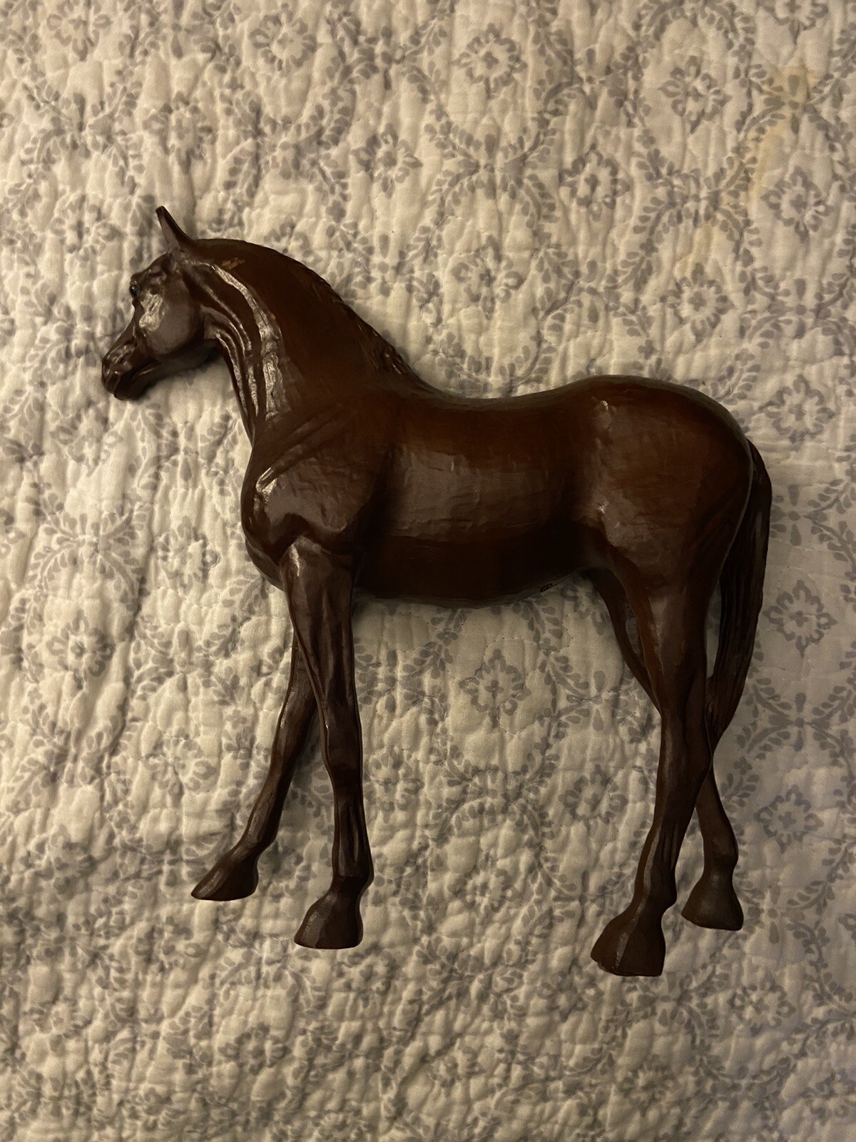 Red Mill Manufacturing Clydesdale Standing Horse 9” inches tall Wood P F Stone