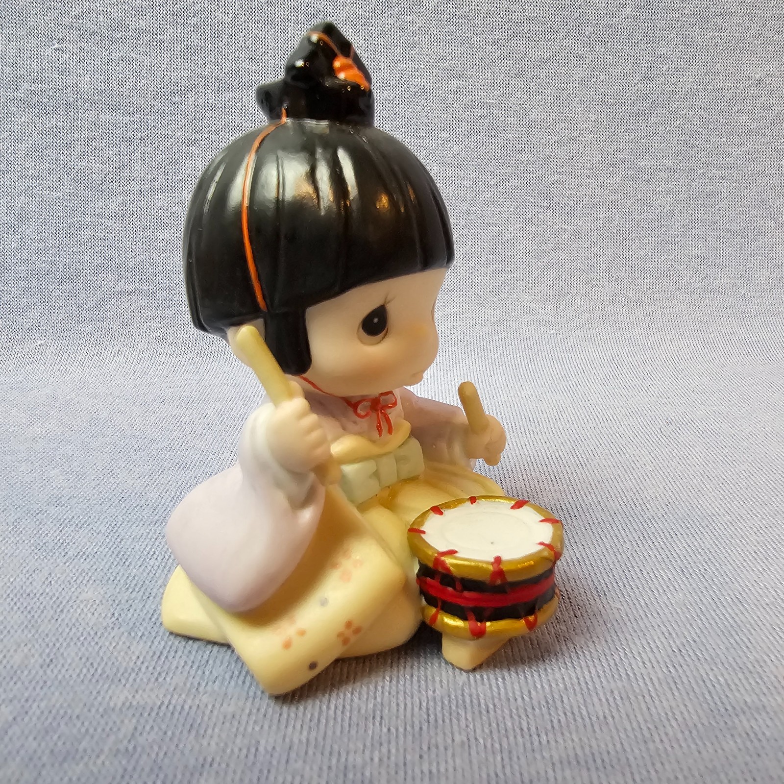 Precious Moments Japanese Rhythym & Flute 791091 Traditional Taiko Drummers EUC