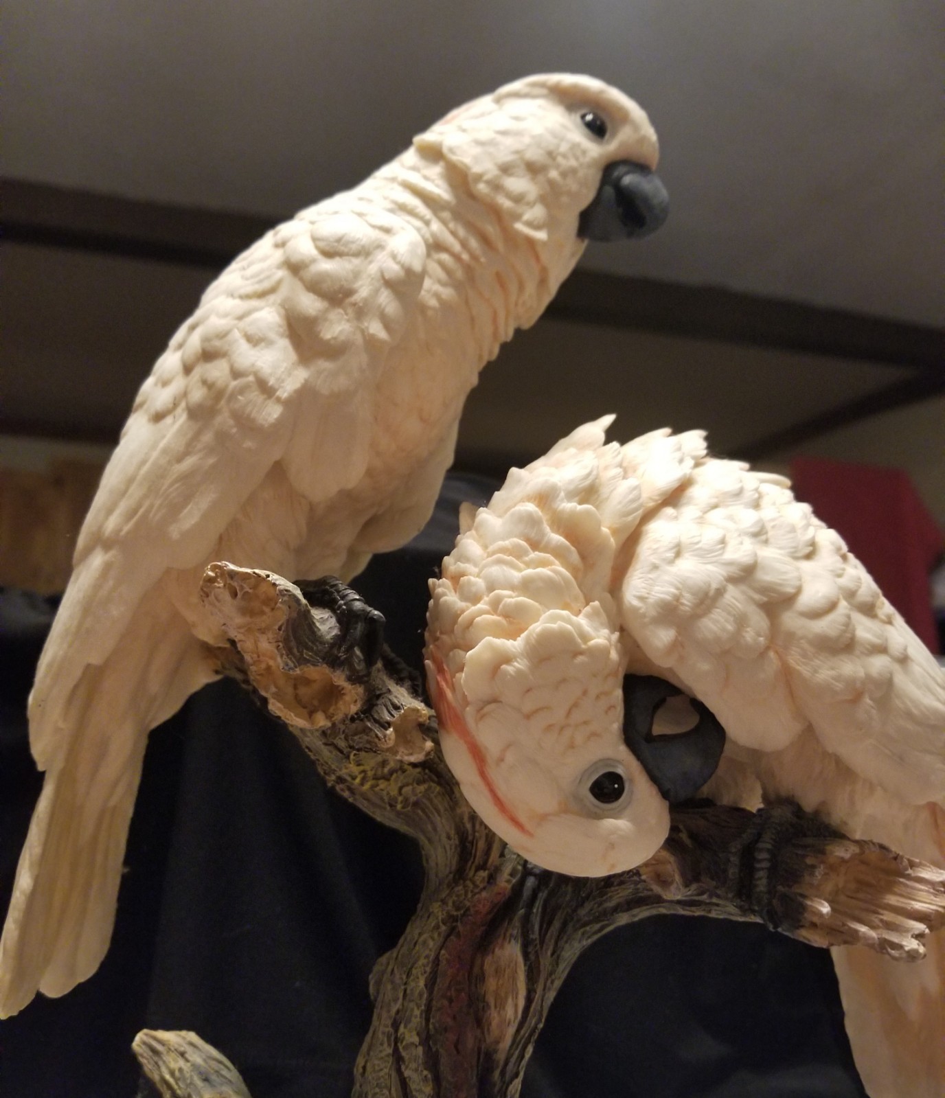 Large Parrots Sculpture, The Gray Rock Collection, 14 Inches Tall