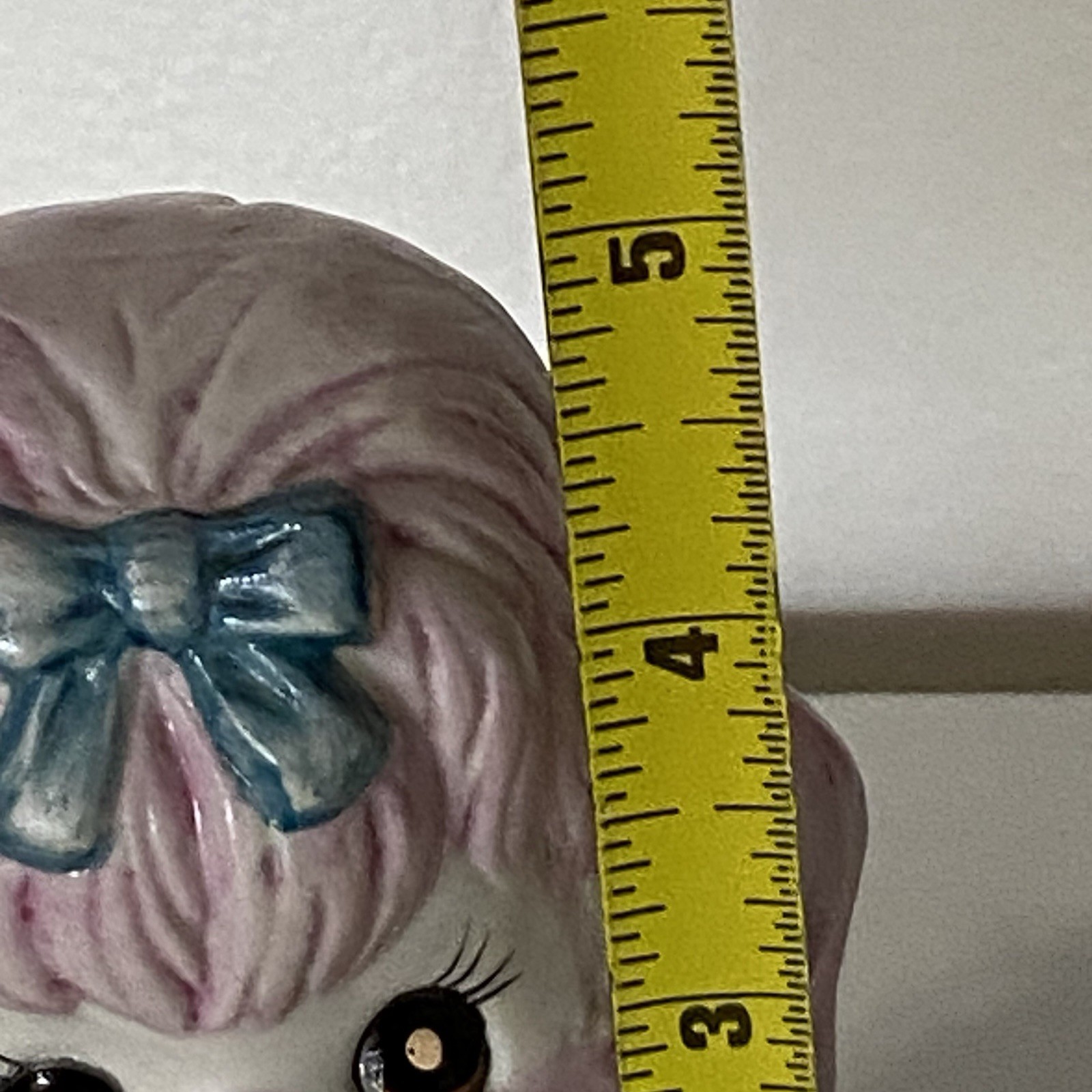 Vintage Anthropomorphic Puppy Dog Figurine Kitsch Big Eyes Purple Kitschy Decor