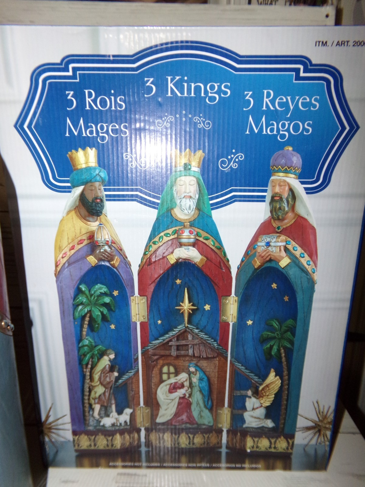 3 Kings Wise Men with Nativity Scene Christmas Hand Painted by Costco #2006079