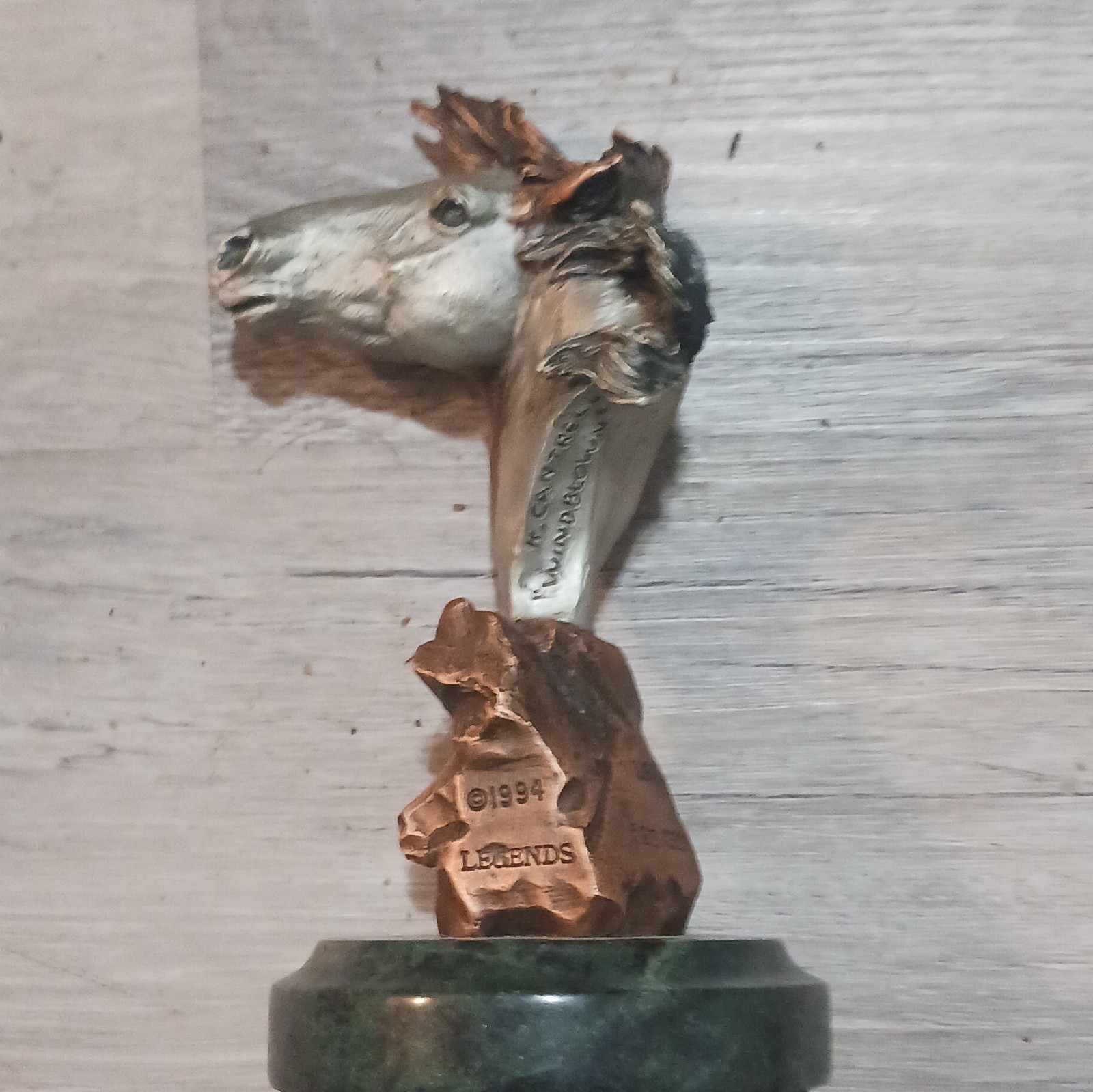 Legends Horse Head Bronze Figurine 1994 Collectible Sculpture