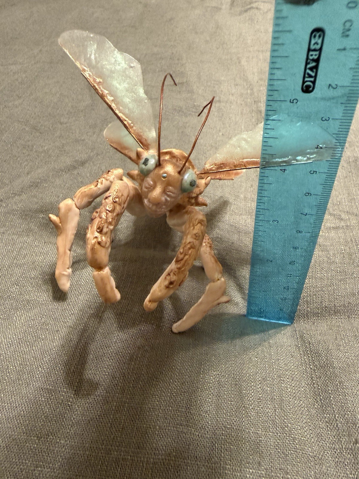 OOAK Handmade Fantasy Creature Figurine, Polymer Clay & Wire, 4in Tall