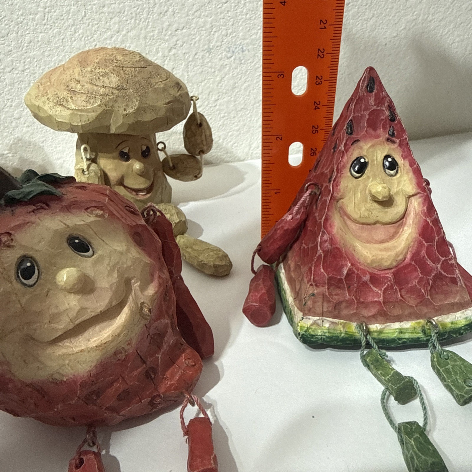 Anthropomorphic Vegetable Shelf Sitter LOT 7 pcs Dangle Granny Core Figures READ