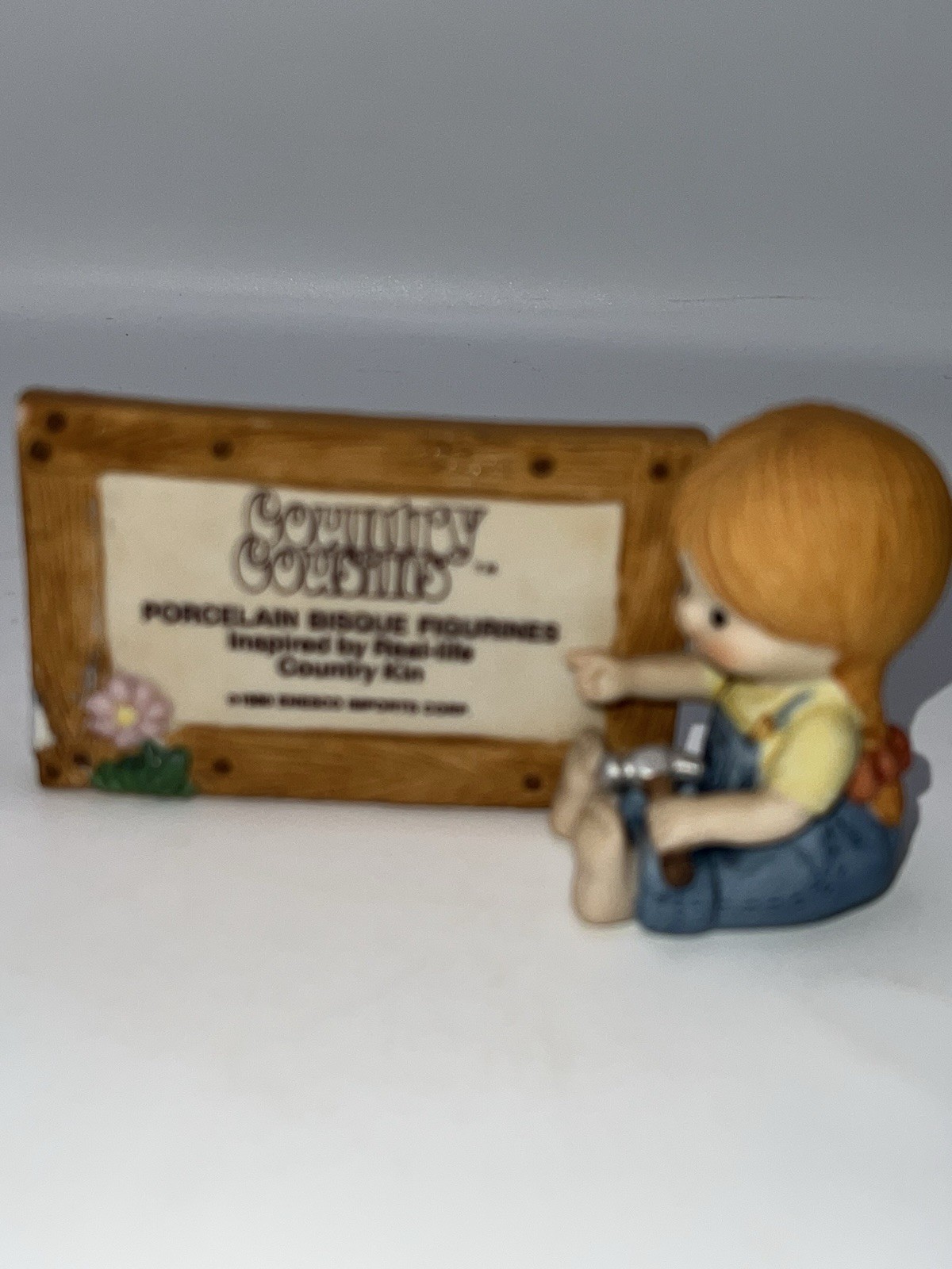 Vintage Enesco Country Cousins Collectio Sign Porcelain