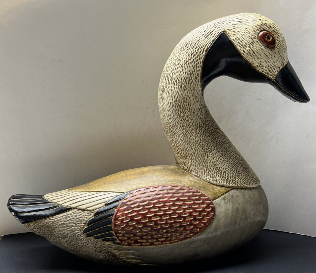 Vintage Sylvia Hood Pasadena California Chalkware Goose Duck Sculpture Large