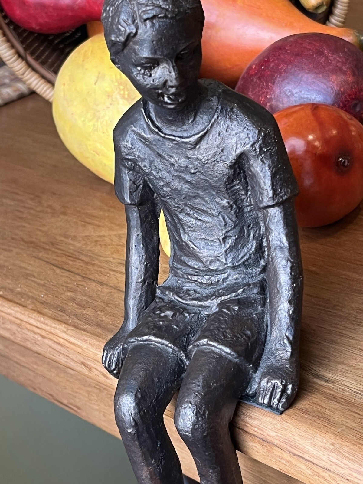 Boy Shelf Figurine Sculpture Cyan Design 03041 Iron Oiled Bronze 8.5 Inches