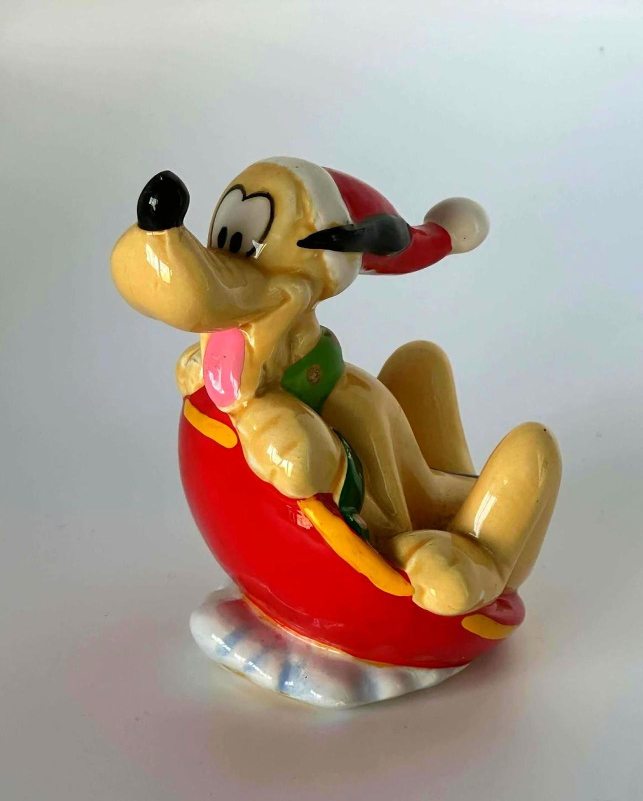 Disney Pluto Christmas Figurine – Sledding Fun