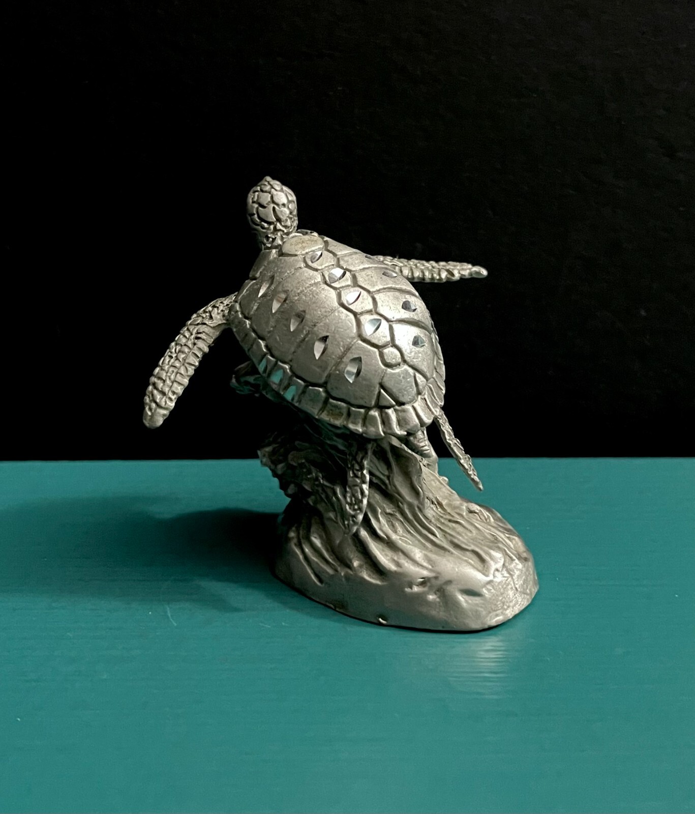Masterwork Pewter Sea Ocean Life Beach Turtle Reptile Diorama Mini Art Figurine