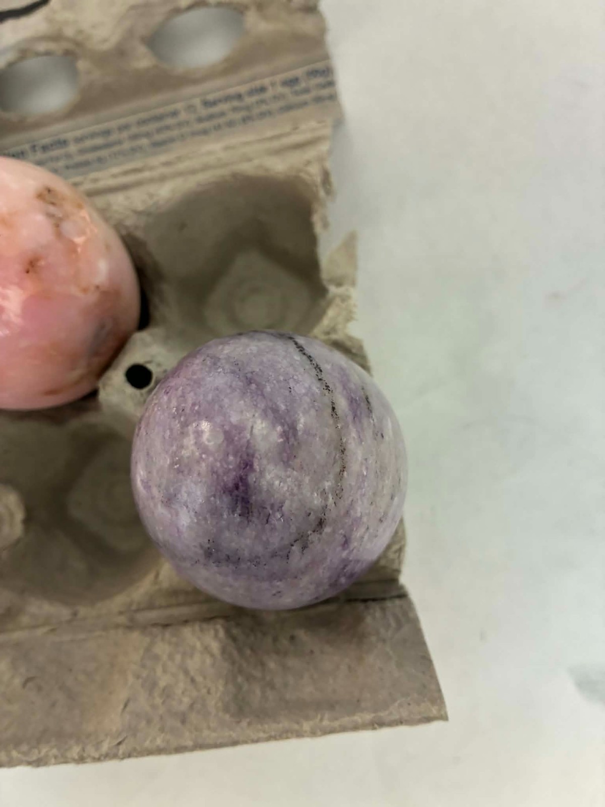 2 Eggs Polished Large Marble Stone Egg Easter Decor Alabaster Pastel 3″