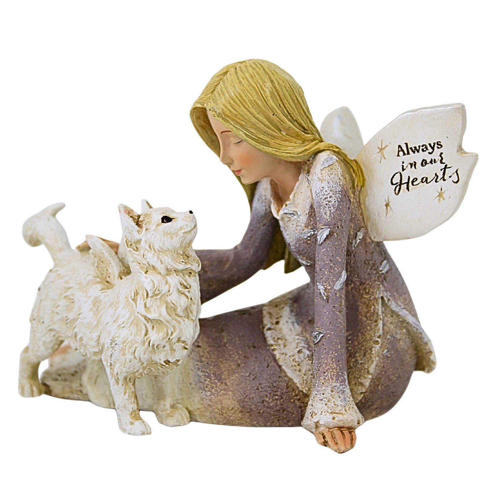 Roman 3.75In Angel With Cat Figurine, Polyresin, Feline Heaven 22178