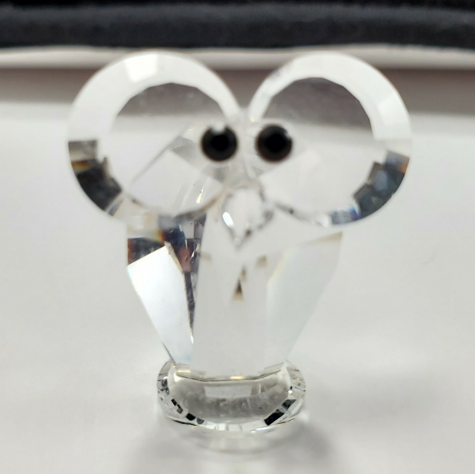 Small Crystal Owl Figurine 1.25in Clear Bird Miniature Glass Animal