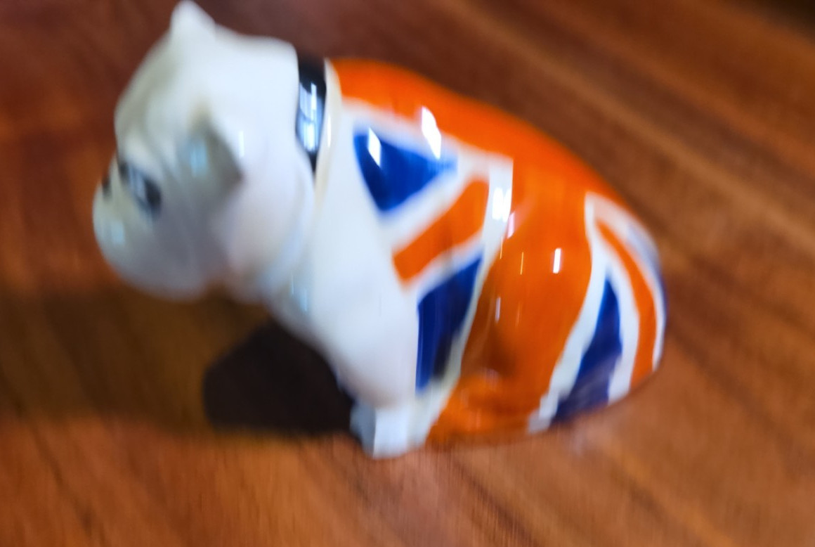1940 Royal Doulton English Churchill Bulldog in Union Jack Flag -Chipped
