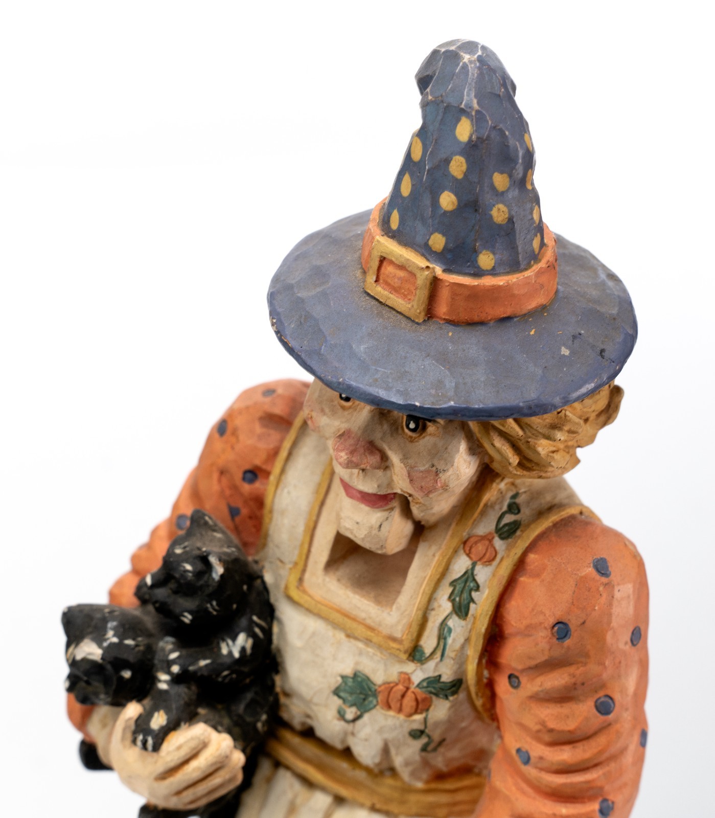 Halloween Witch Cats Nutcracker 9.5″ 1lb Resin Carved Jim Shore Style UNBRANDED