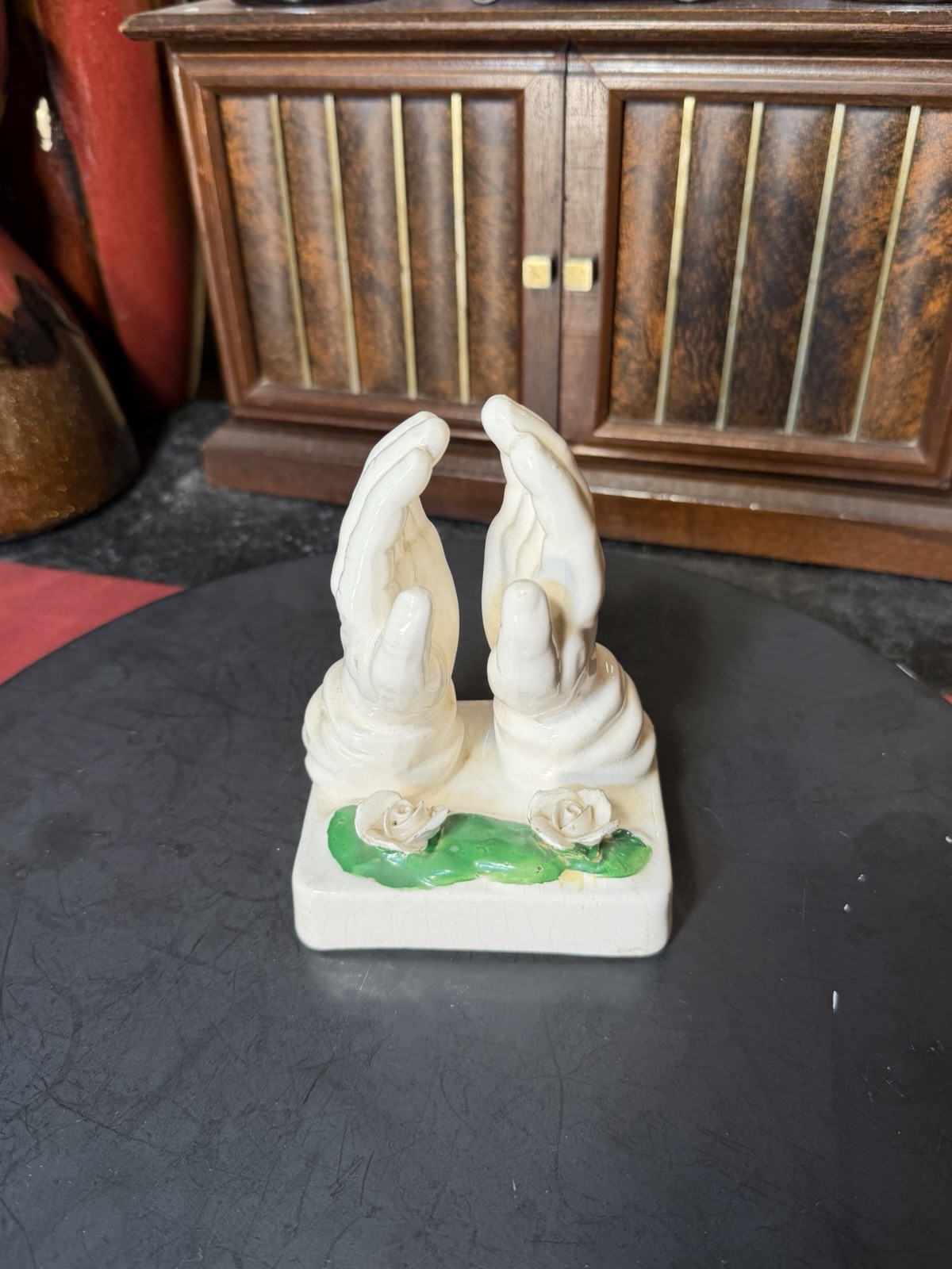 Vintage Sophia Italy Ceramic Praying Hands Religious Stand