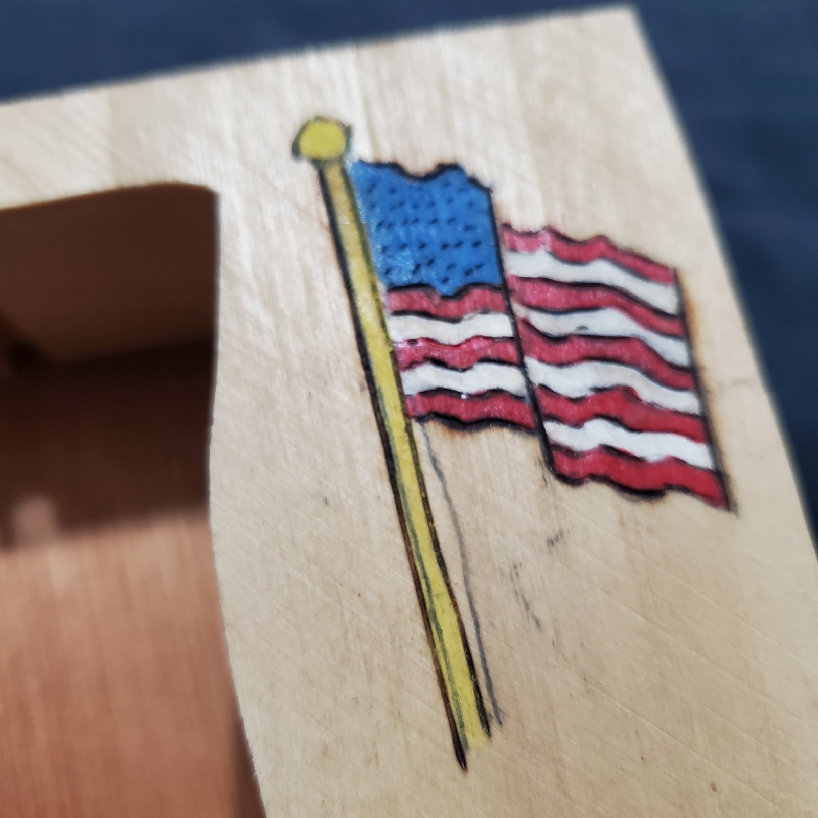 Uncle Sam Folk Art Wood Hand Carved Painted Patriotic Signed T. Henke 2008