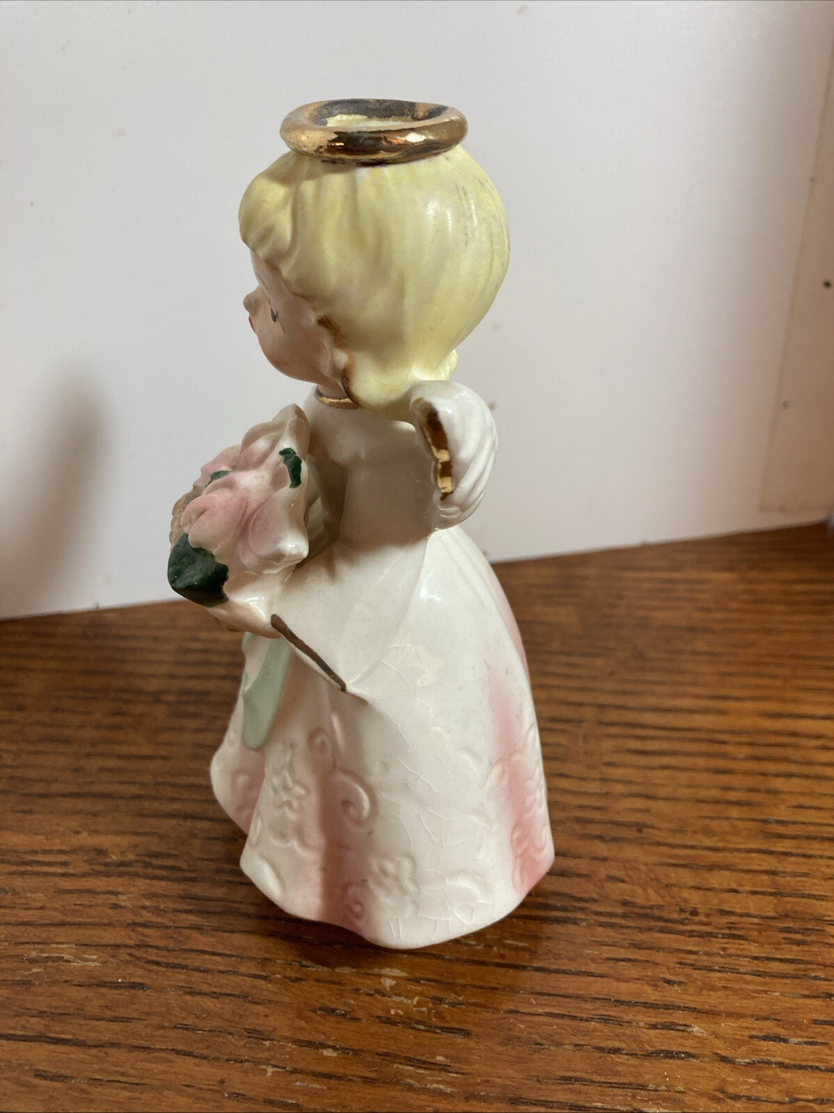 Vtg 1950’s Yoko Boeki Nippon Japan April Angel of the Month Basket of Sweet Peas