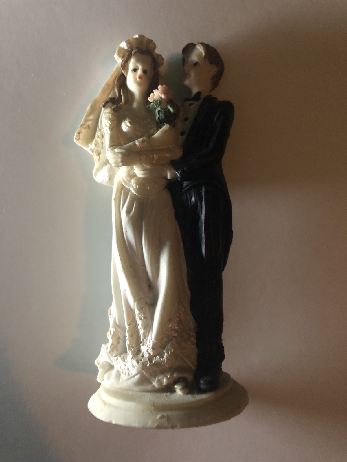 Vintage Wedding Cake Topper Statue Bride And Groom 5 Inch Collectible