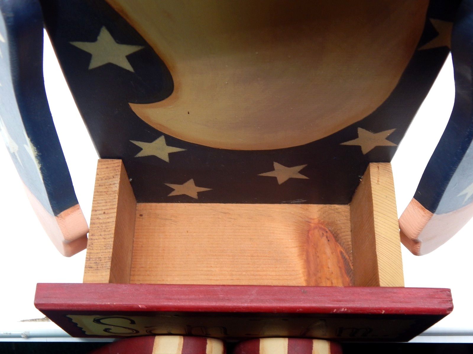 UNCLE SAM PATRIOTIC Wood Painted Large Planter Dangle Arms Legs Shelf Sitter 23