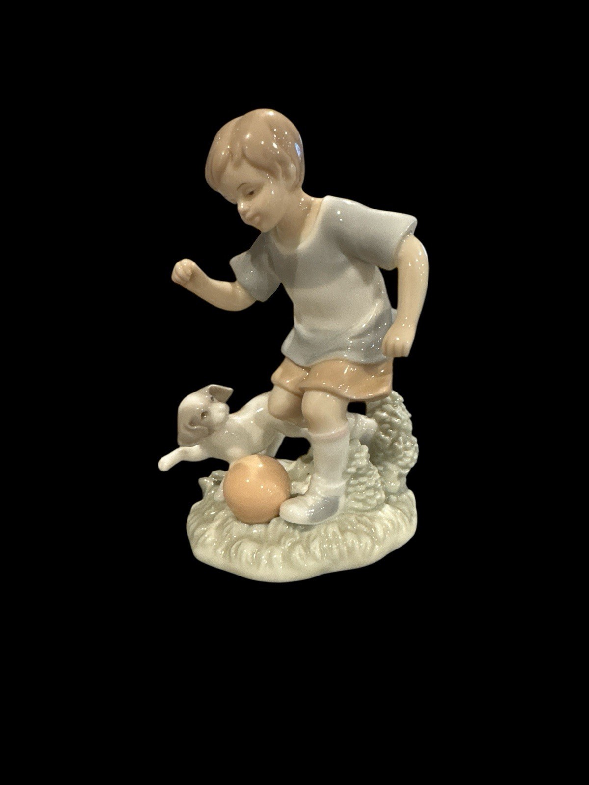 The Valencia Collection Roman Inc Boy Playing Kick Ball with Puppy