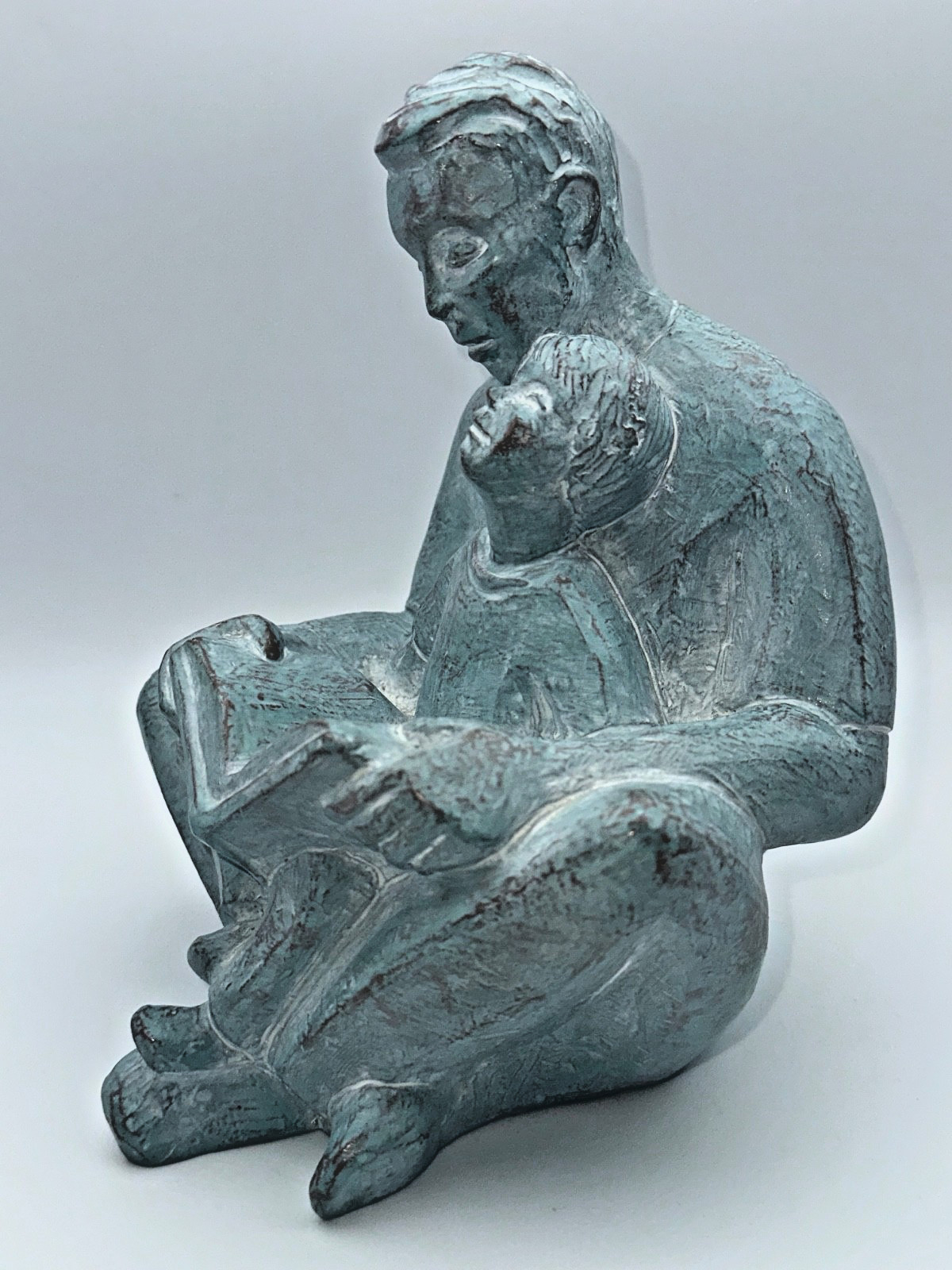 VTG Isabel Bloom Father and Son Reading Figurine Sculpture Retired Signed USA