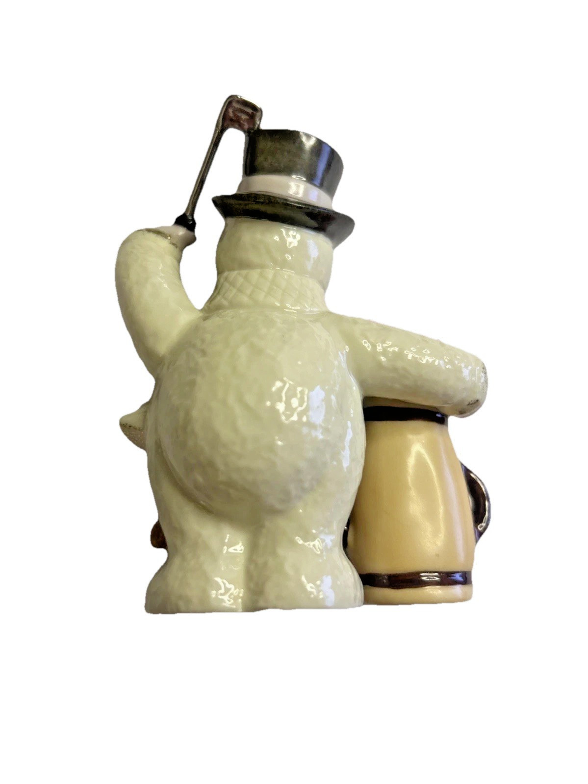 Lenox Golf Snowman Figurine Ivory Porcelain 24k Gold Trim Golfer Christmas 4″