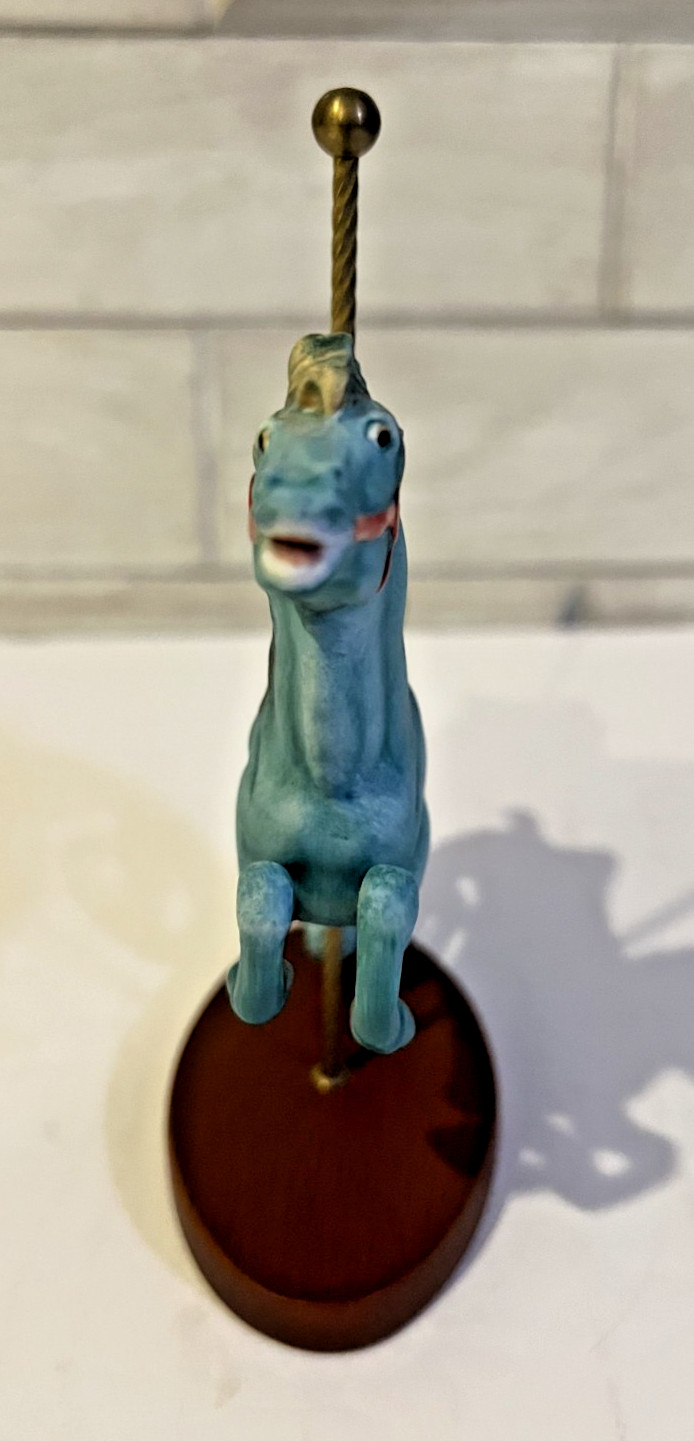 Franklin Mint The Treasury Of Carousel Art Seahorse Figurine w/Info Card