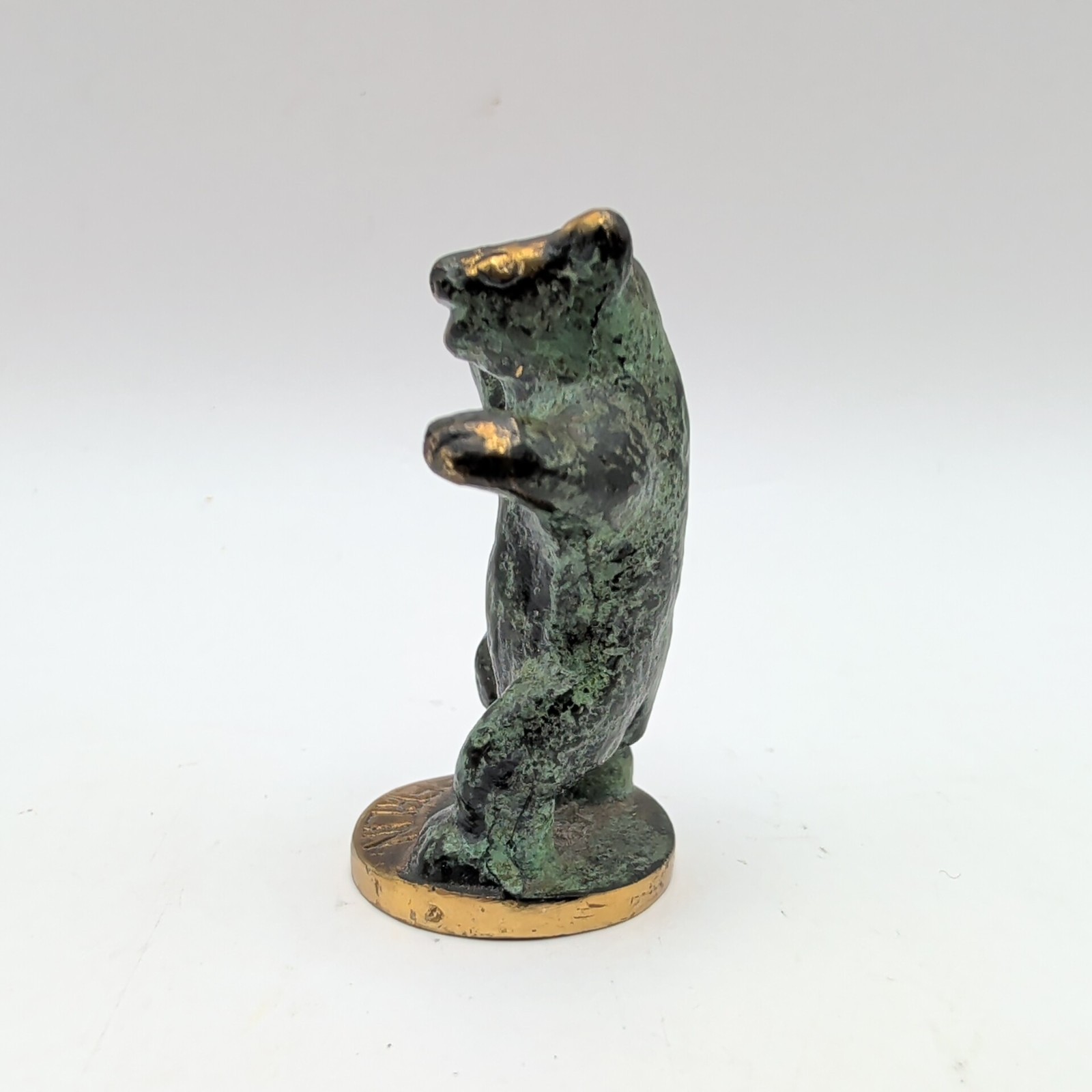 Vintage Walter Bosse Style Berlin Bear Brass Figurine Patina Souvenir