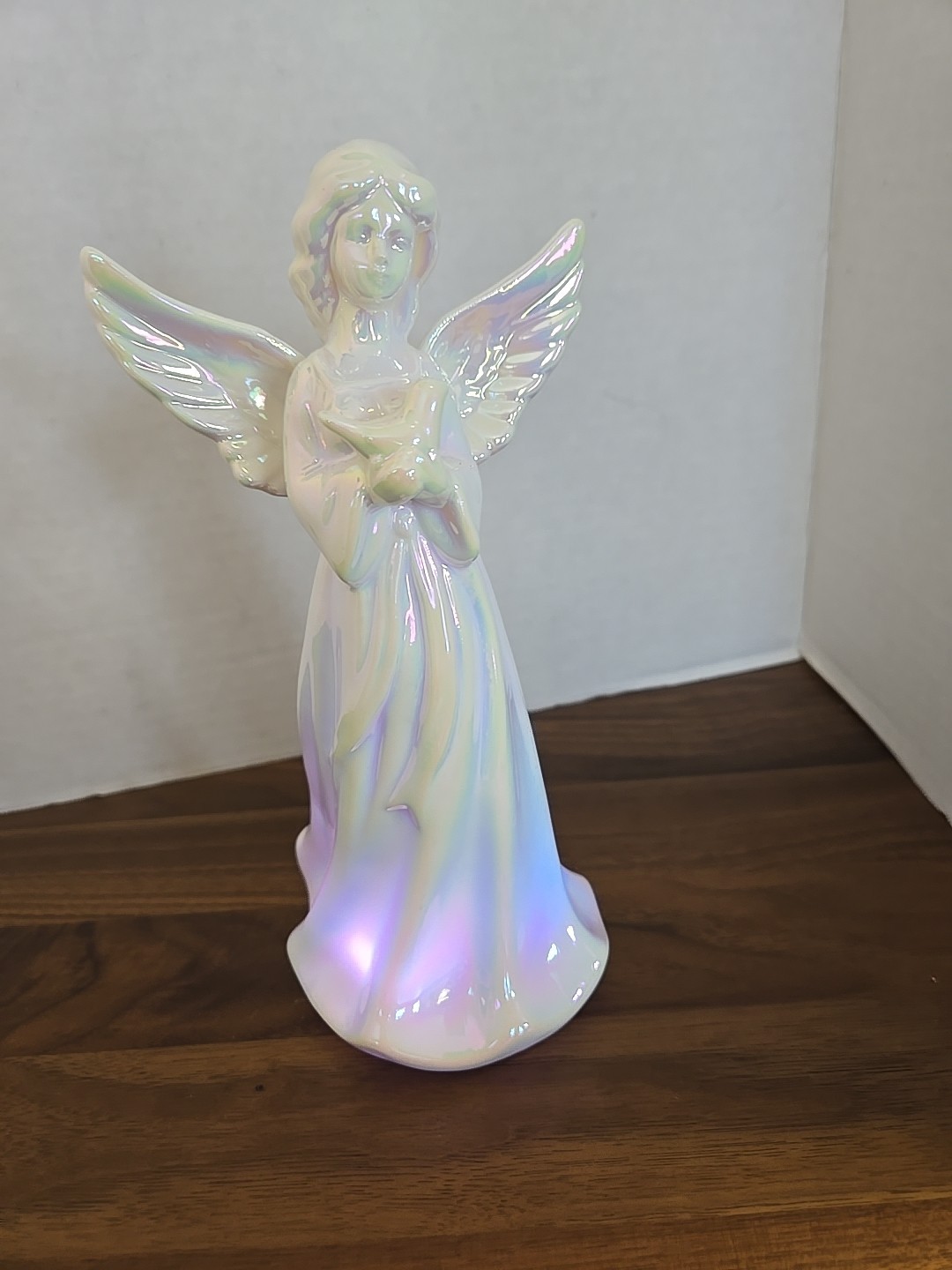 Angel Ceramic Lighted Angel Changes Colors Great Shape 8″ STUNNING!