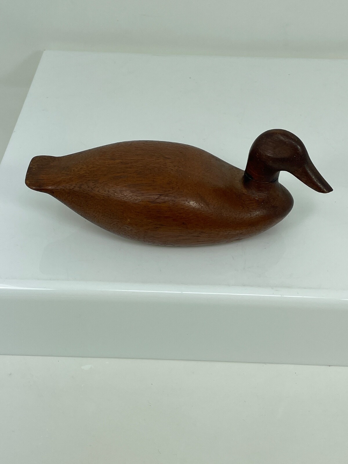 HAND CARVED WOOD DUCK DECOY MINIATURE 6″~Vintage~Primitive