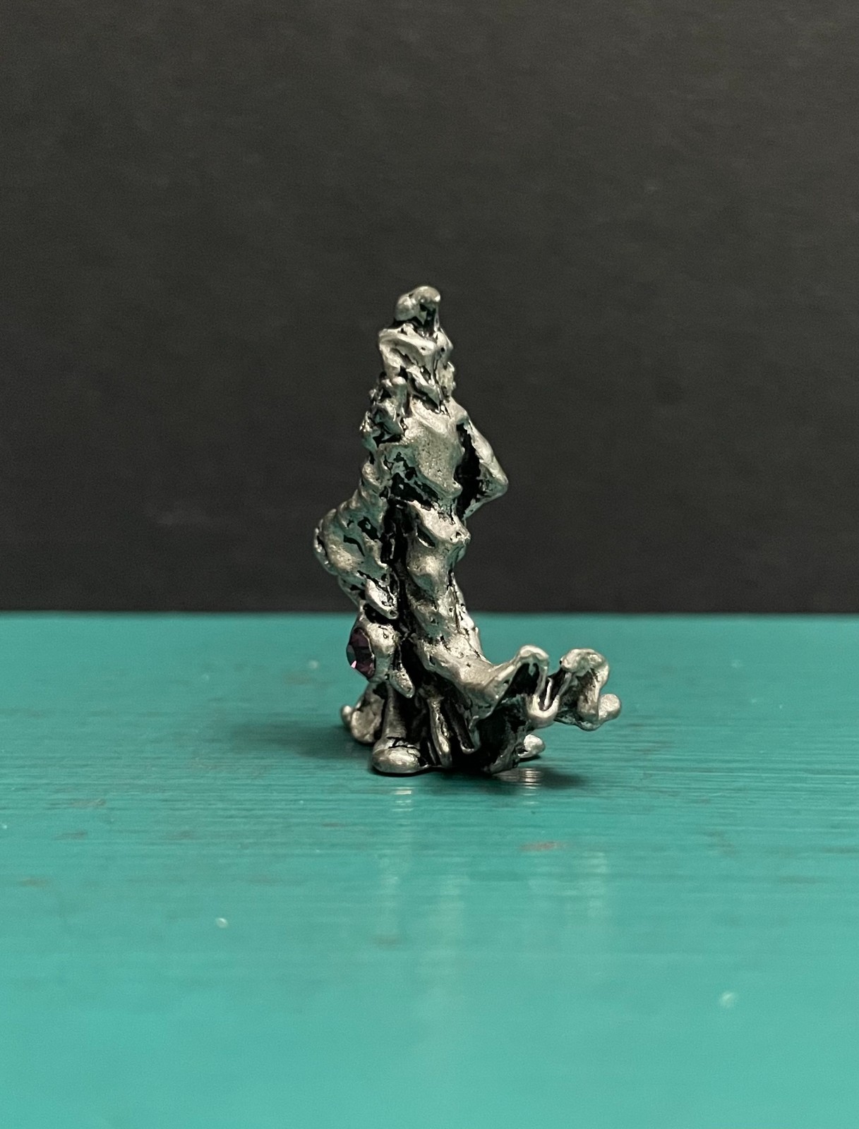 CCI Comstock Pewter Magic Wizard Amethyst Rhinestone Fantasy Mini Art Figurine