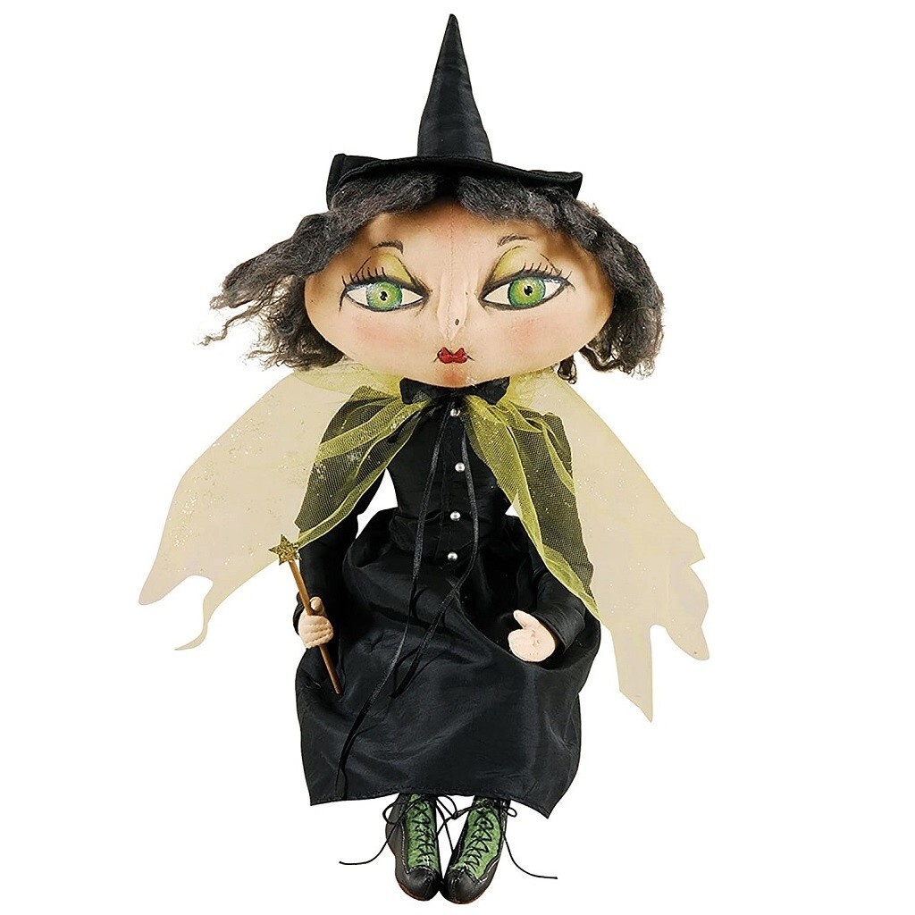 Gathered Traditions by Joe Spencer, Xanzabelle Witch Fabric Figurine, 25 Inches