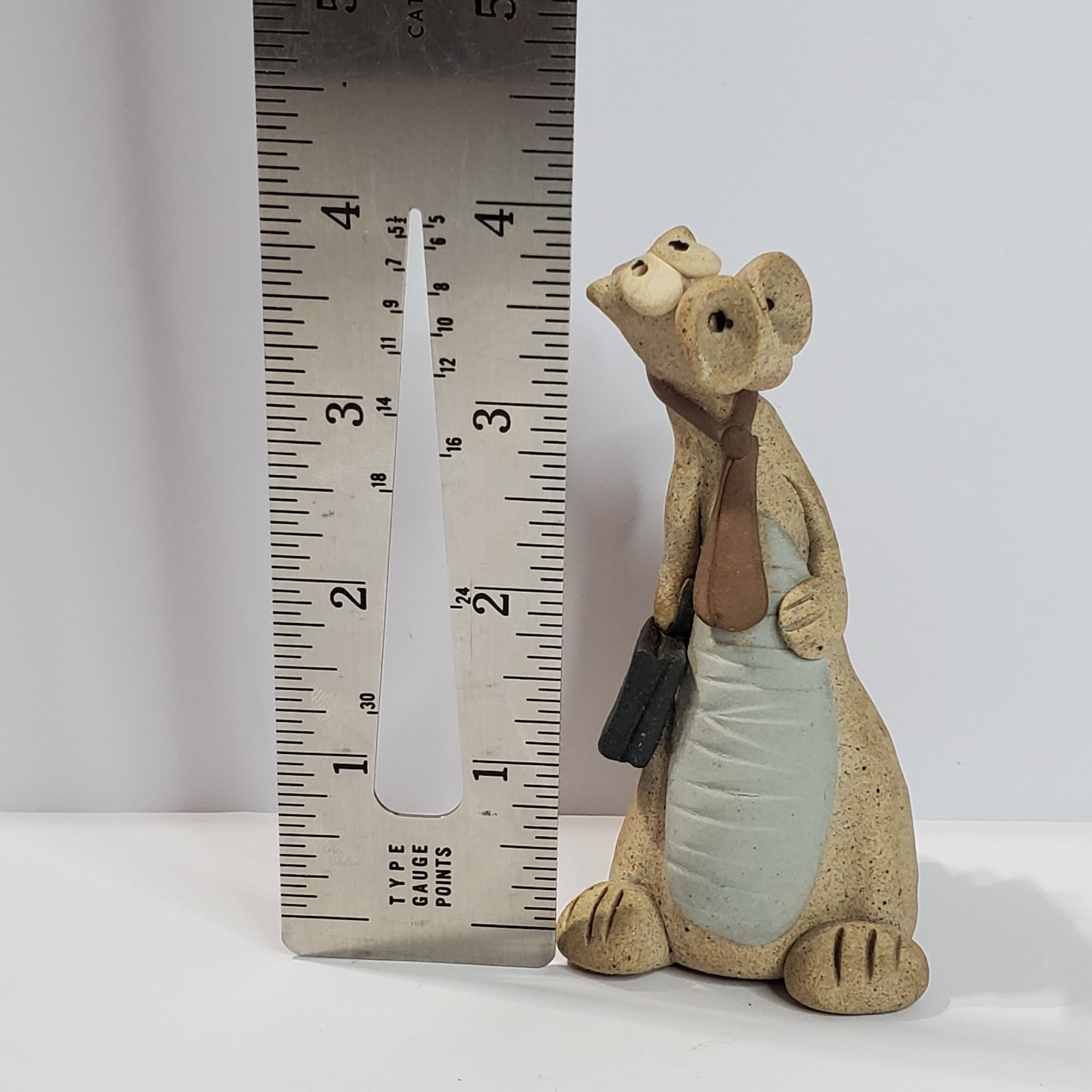 Vintage Clay Figurine – Business Dragon with Briefcase & Tie – Moore Signed