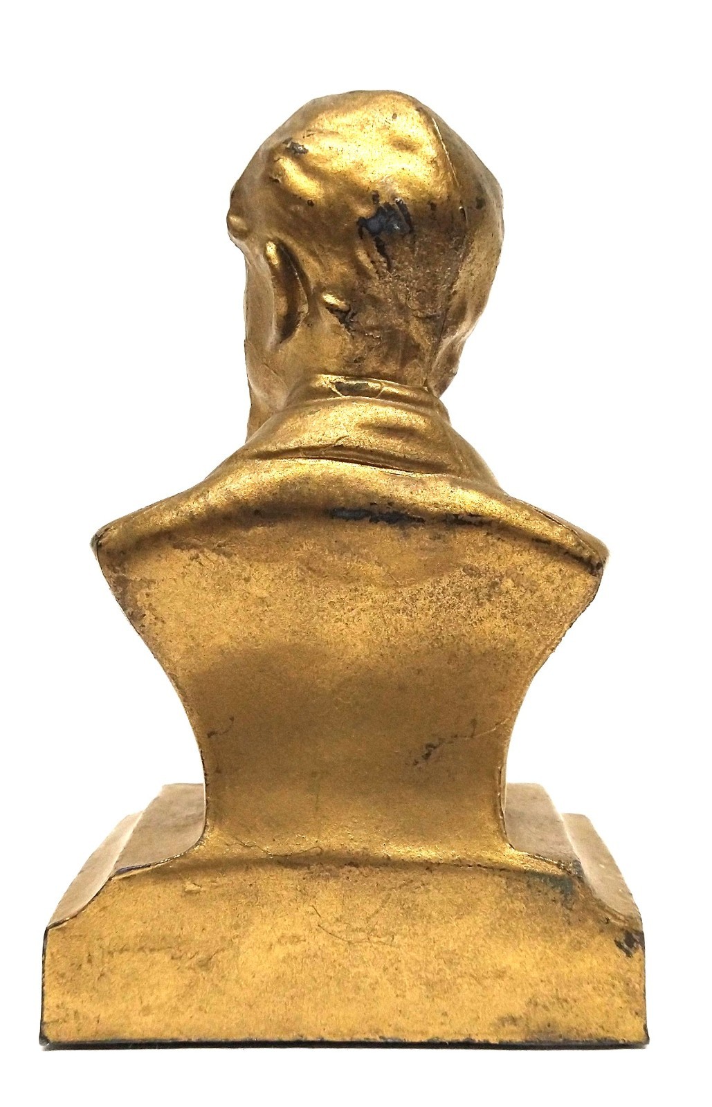 Vintage CHARLES DICKENS Gilded Cast Metal BUST Sculpture 5 1/2″ High