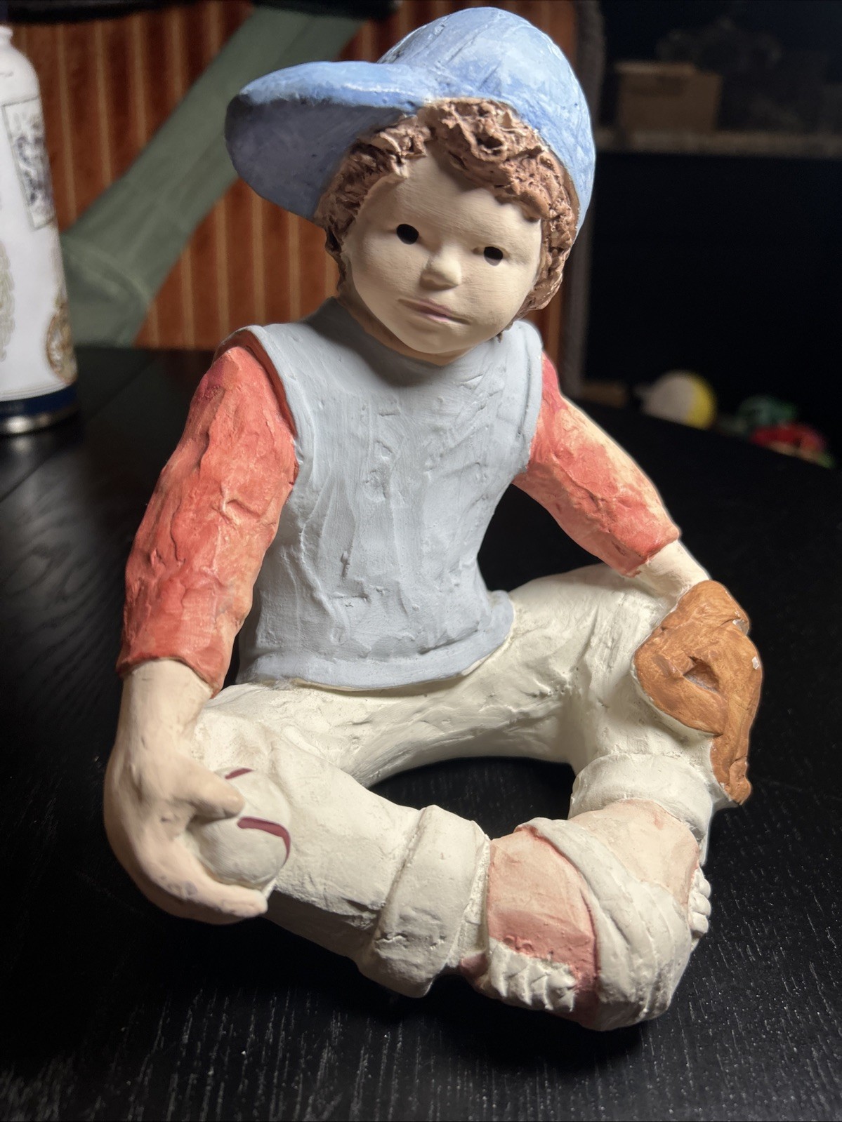 Sneaker Kids Pitching Ace Baseball Boy Sculpture Daze Mortensen Austin Prod 1986