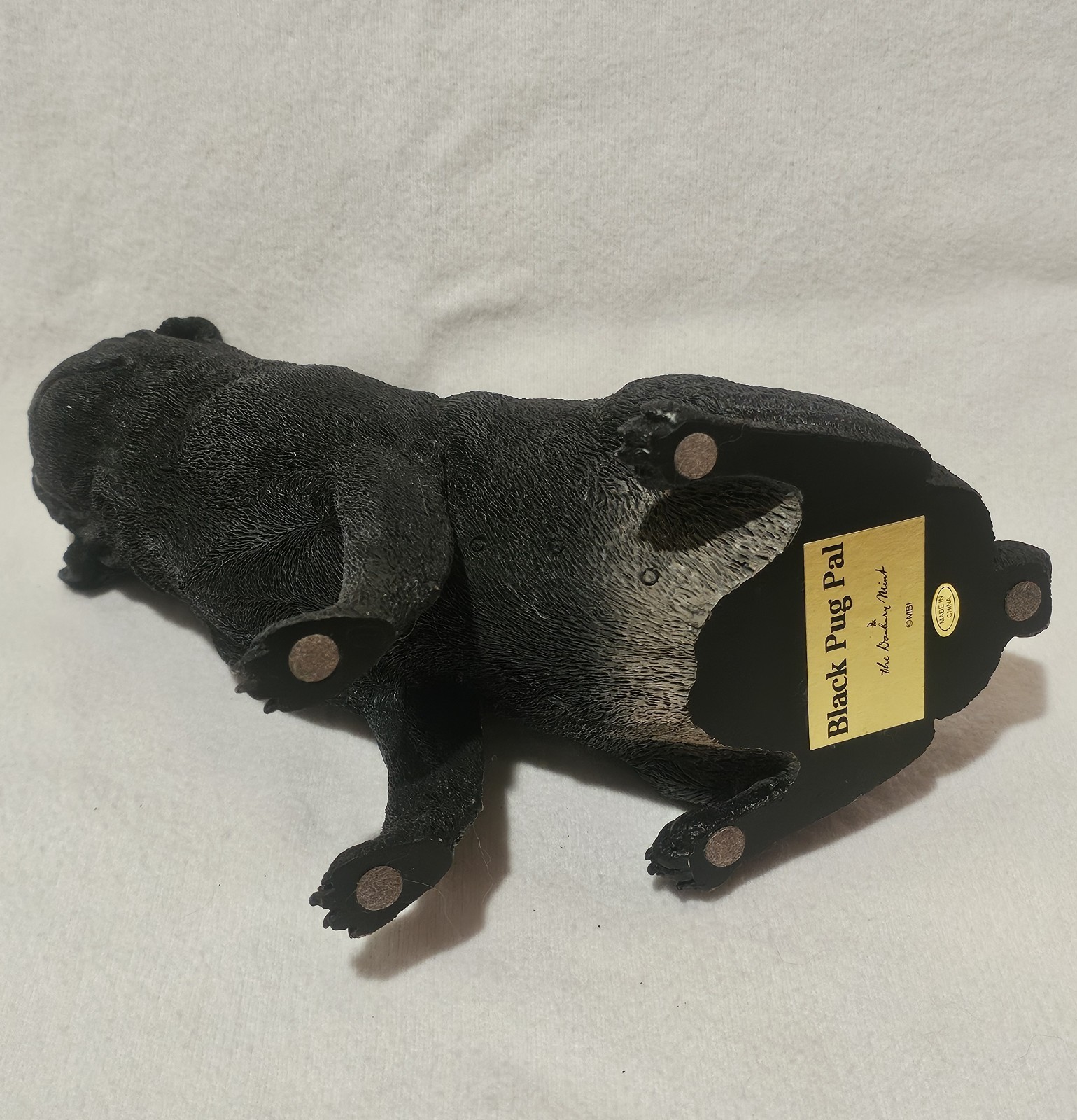 Adorable Danbury Mint “Pug Pal” Sitting Black Dog Puppy 8.5″ Figurine Statue